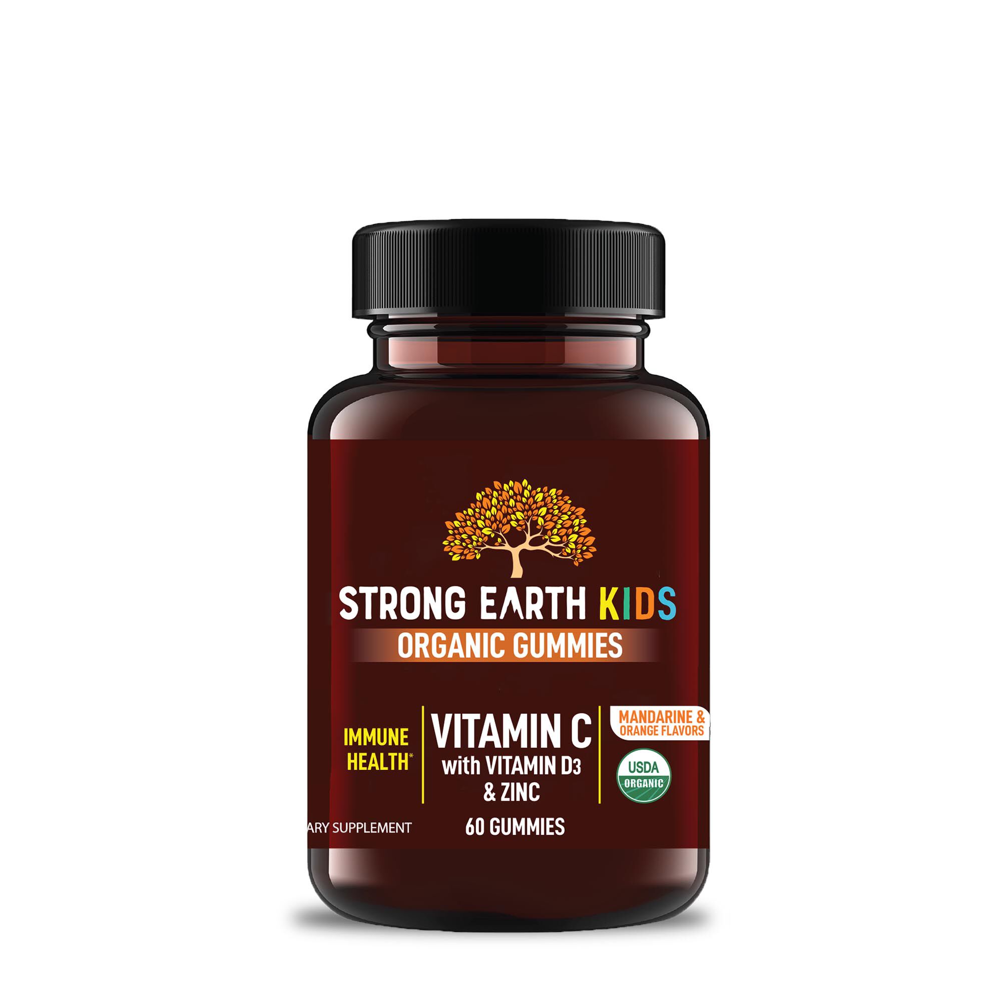 Strong Earth™ Kid's Vitamin C with Vitamin D3 + Zinc Gummies - Mandarin &  Orange - 60 Gummies | GNC