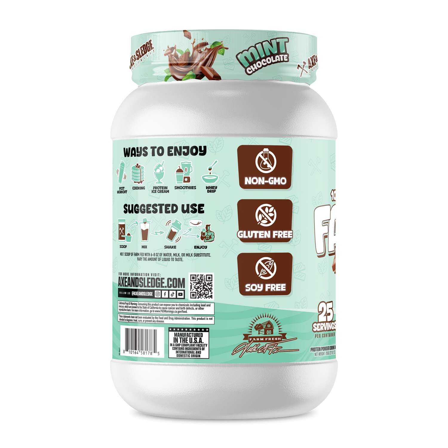 Farm Fed 100% Whey Protein Isolate - Mint Chocolate (25 Servings)