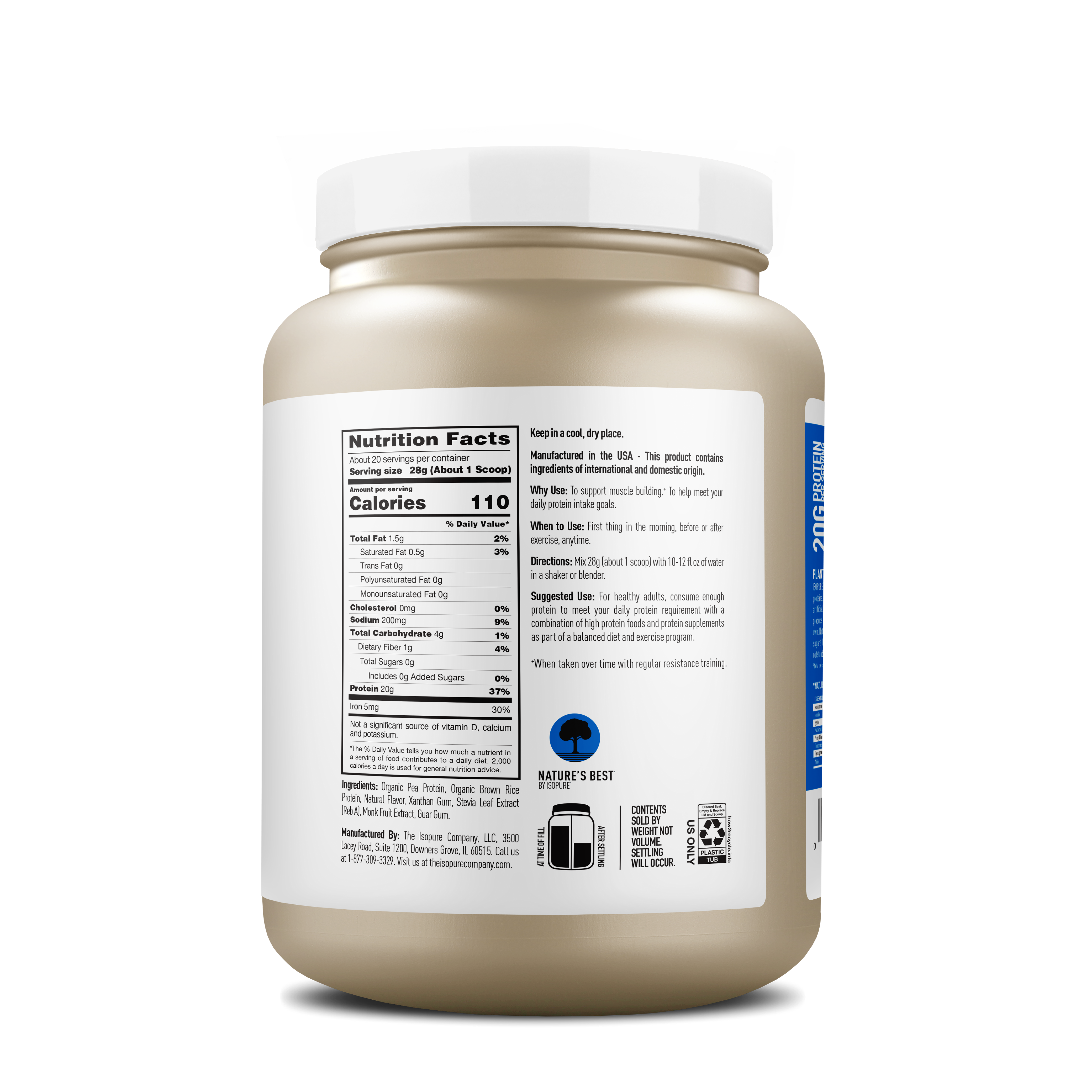 Plant-Based Protein - Vanilla &#40;20 Servings&#41; Vanilla | GNC