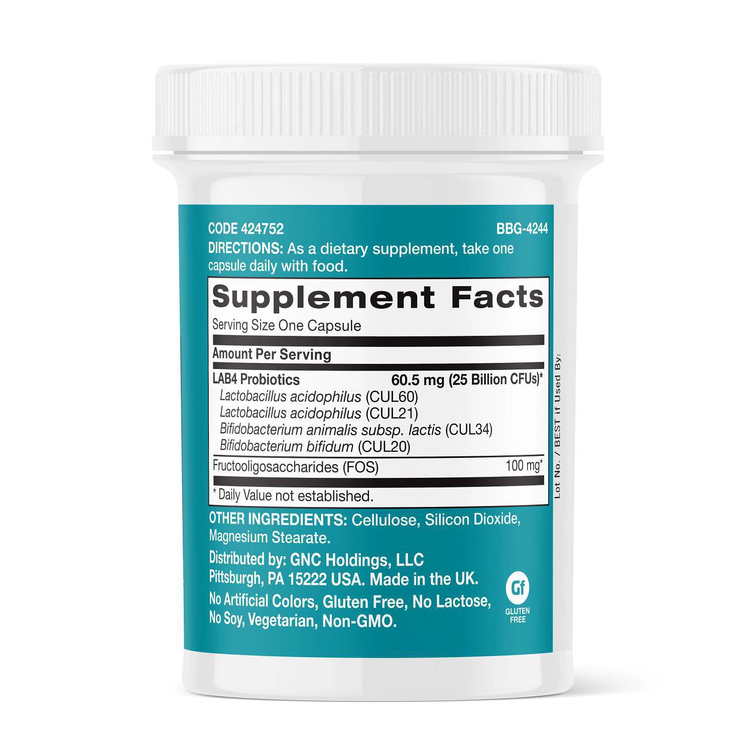 Gut Health 25 Billion Probiotic - 30 Vegetarian Capsules (30 Servings)