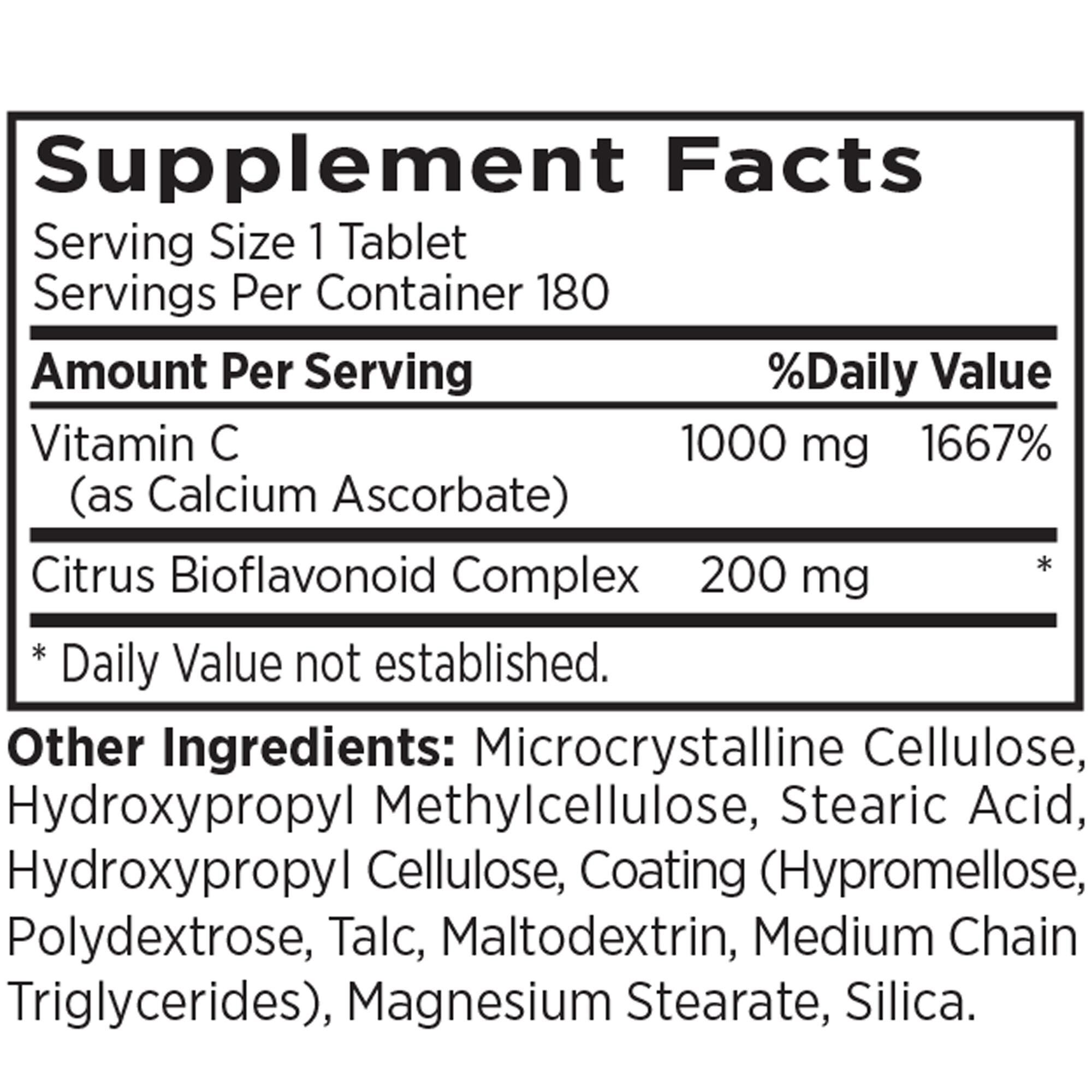 Vitamin C &reg; - 180 Tablets (190 Servings)  | GNC
