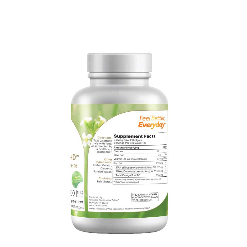 Omega 3 Platinum+D&trade; - 360 Softgels (180 Servings)  | GNC