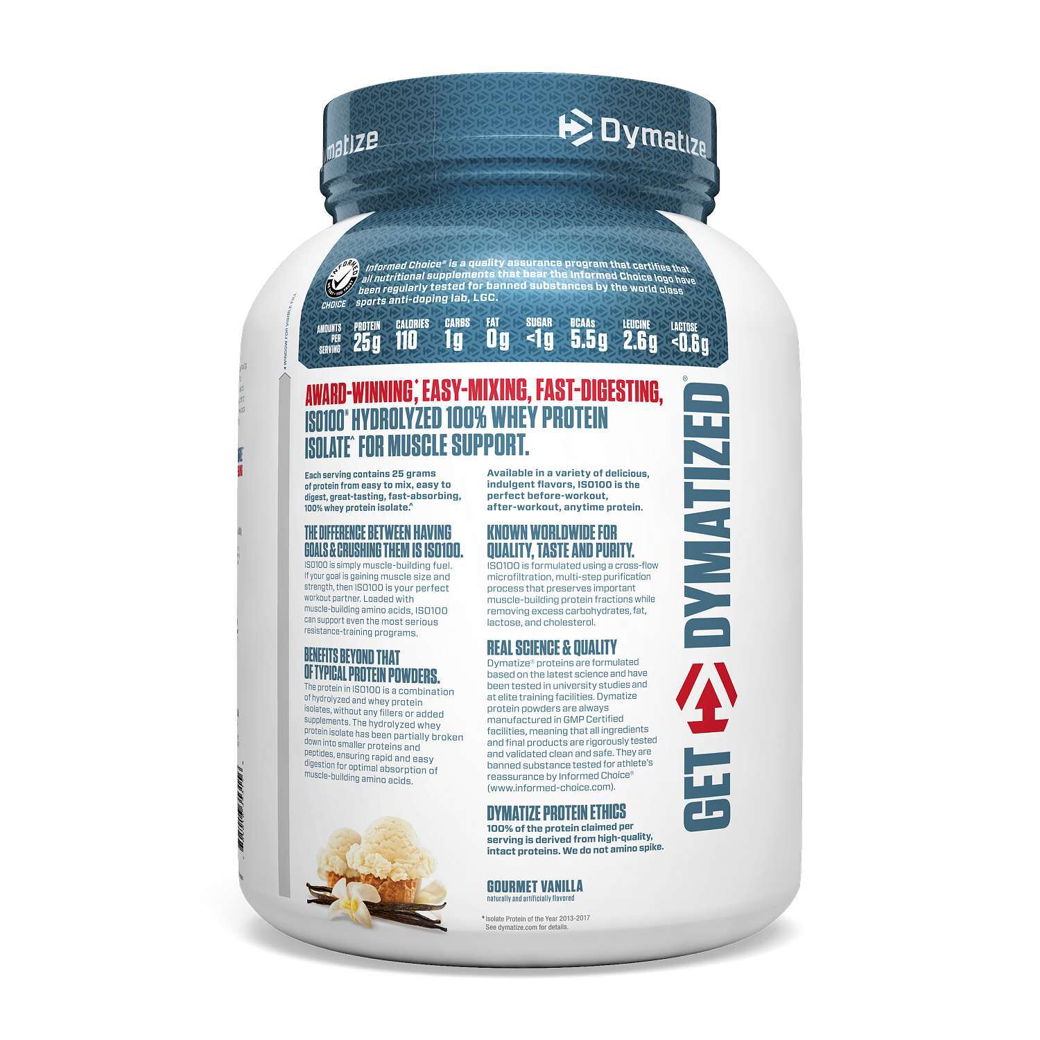 ISO100 Hydrolyzed Whey Protein - Gourmet Vanilla (46 Servings)