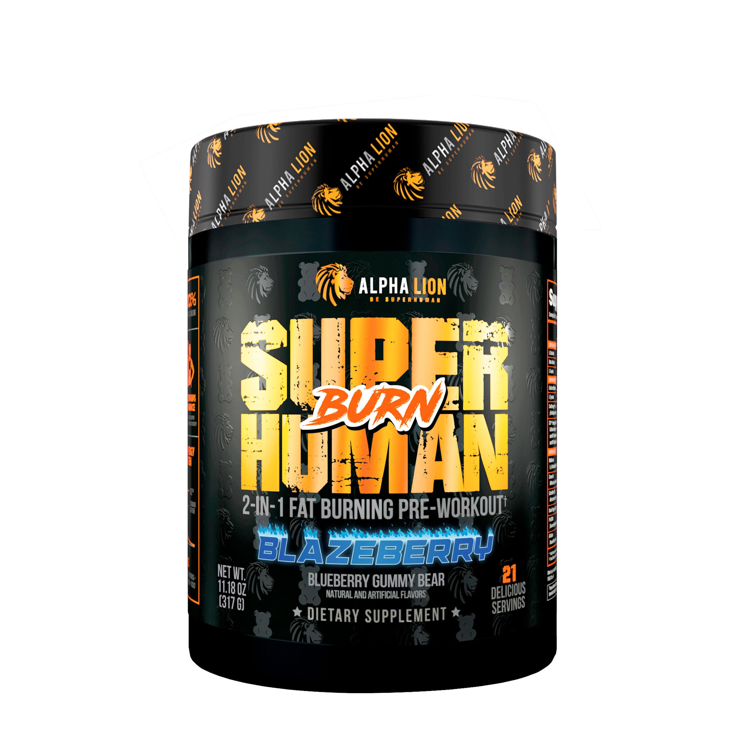 Superhuman Burn 2-in-1 Fat Burning Pre-Workout - Blazeberry (21 Servings) Blazeberry | GNC
