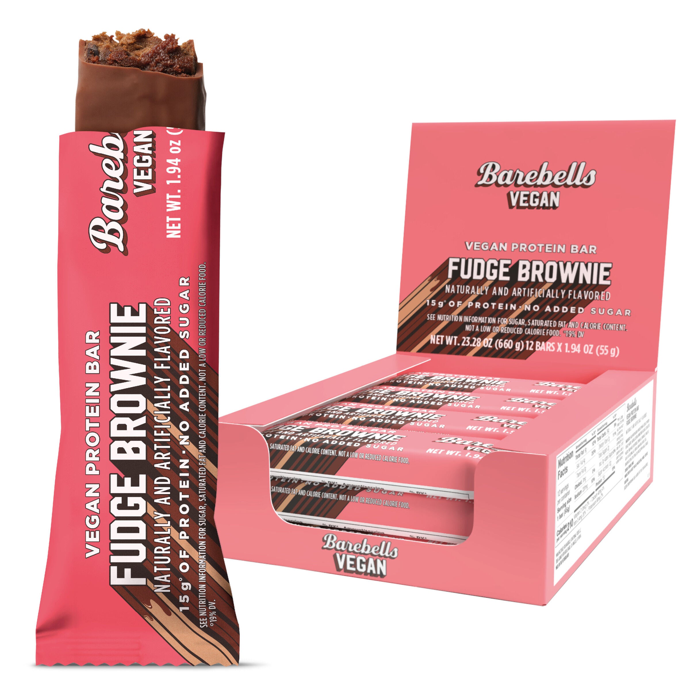 Vegan Protein Bar - Fudge Brownie (12 Bars) | GNC