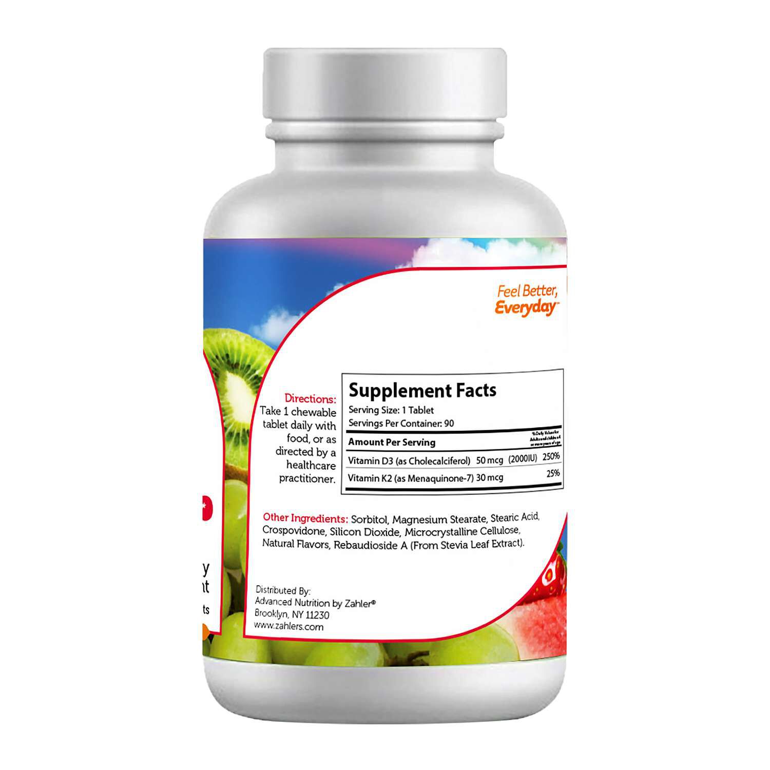 Junior D3 &amp; K2 - 90 Tablets (90 Servings)  | GNC