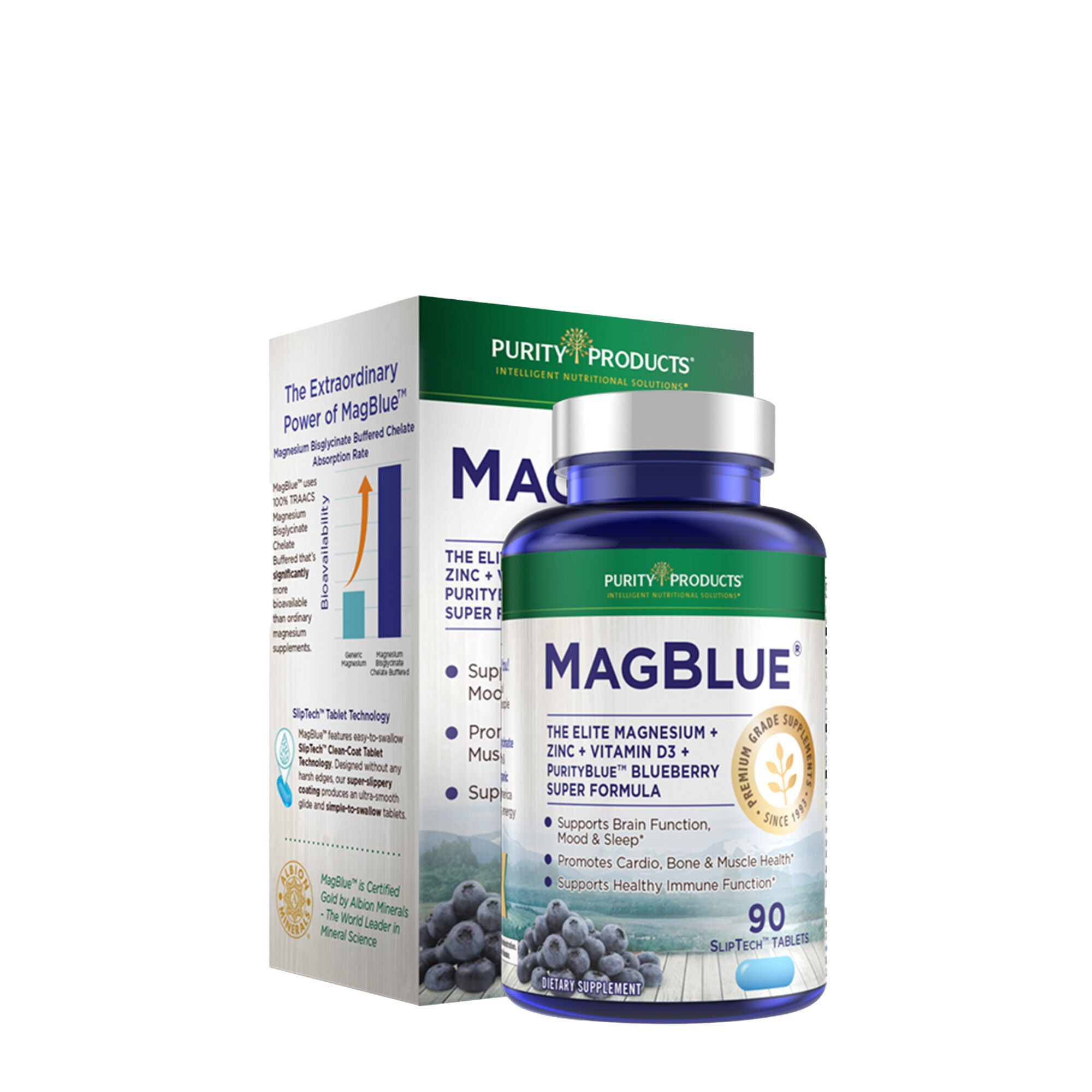 Purity Products® Magblue The Elite Magnesium + Zinc + Vitamin D3