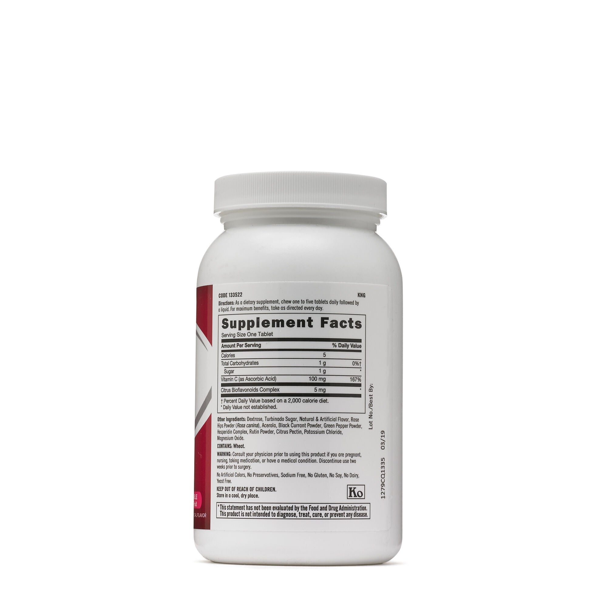 133522 GNC Buy GNC Chewable Vitamin C Tablets 100 mg Mixed Fruit