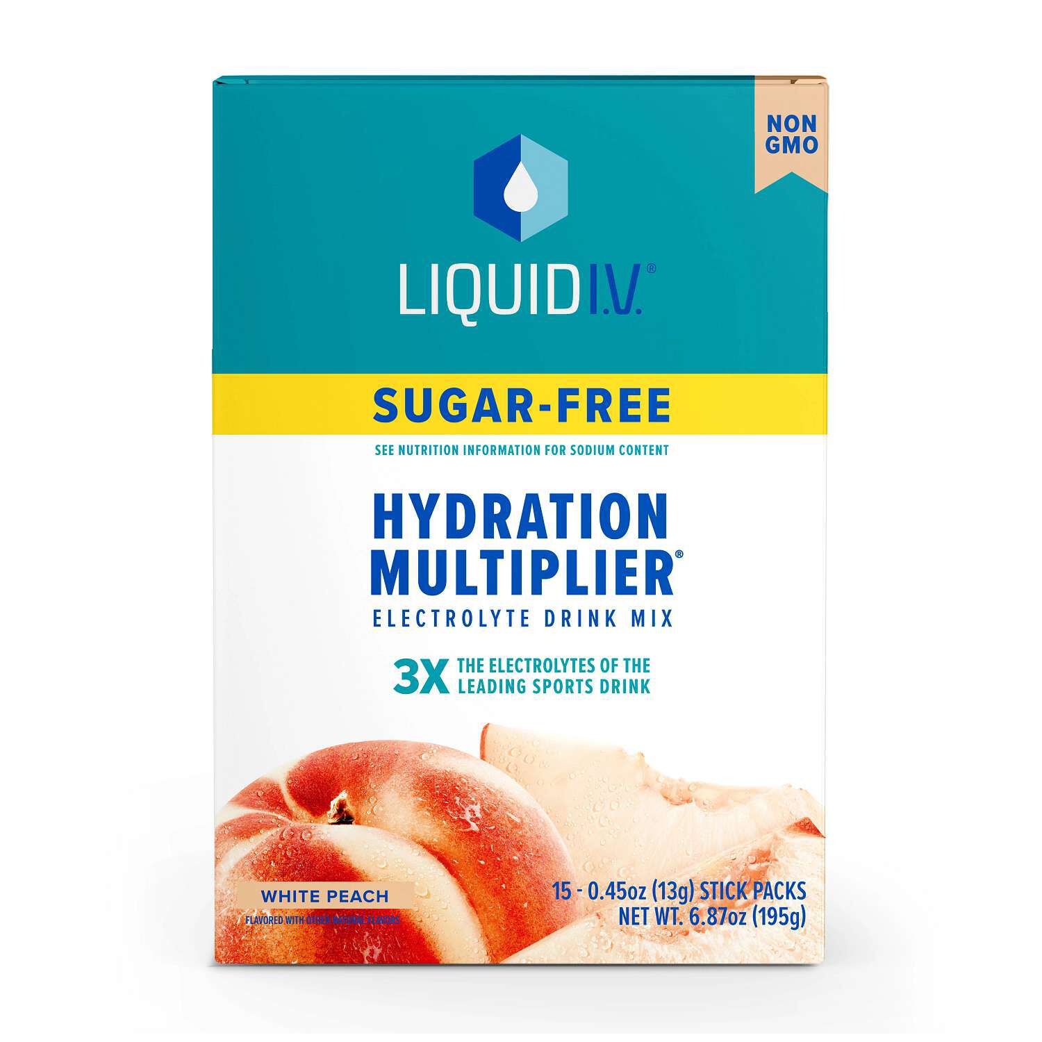 Hydration Multiplier Drink Mix: Sugar-Free - White Peach (15 Stick Packs)