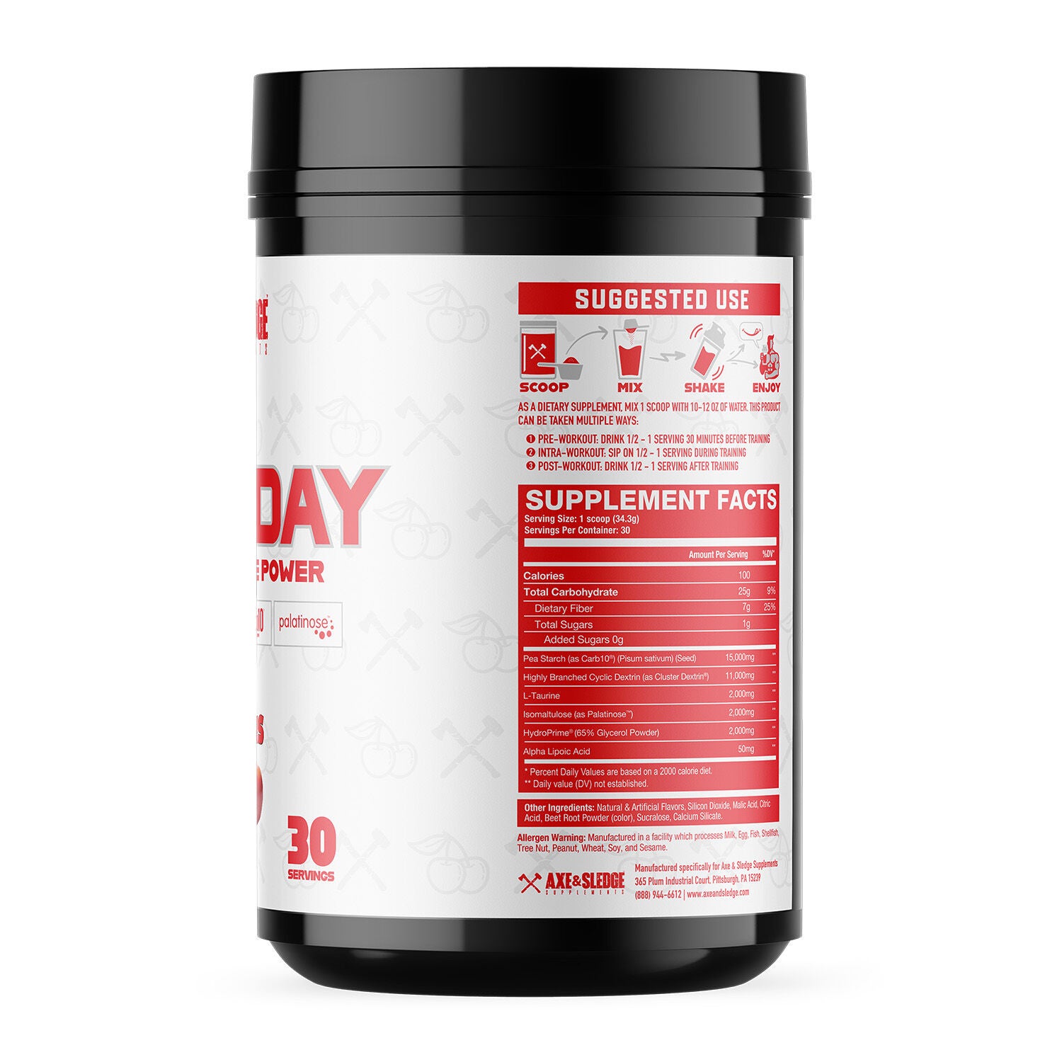 Axe & Sledge Supplements - Demo Day Carbohydrate Power - Big