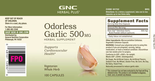gnc herbal plus odorless garlic 500mg