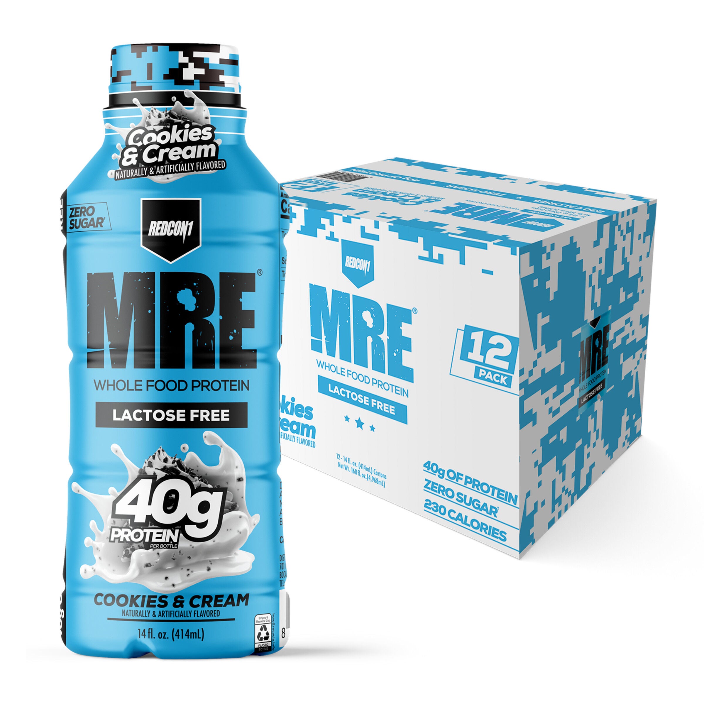 MRE Whole Food Protein RTD - Cookies & Cream - 14 fl oz. (12 Bottles) | GNC