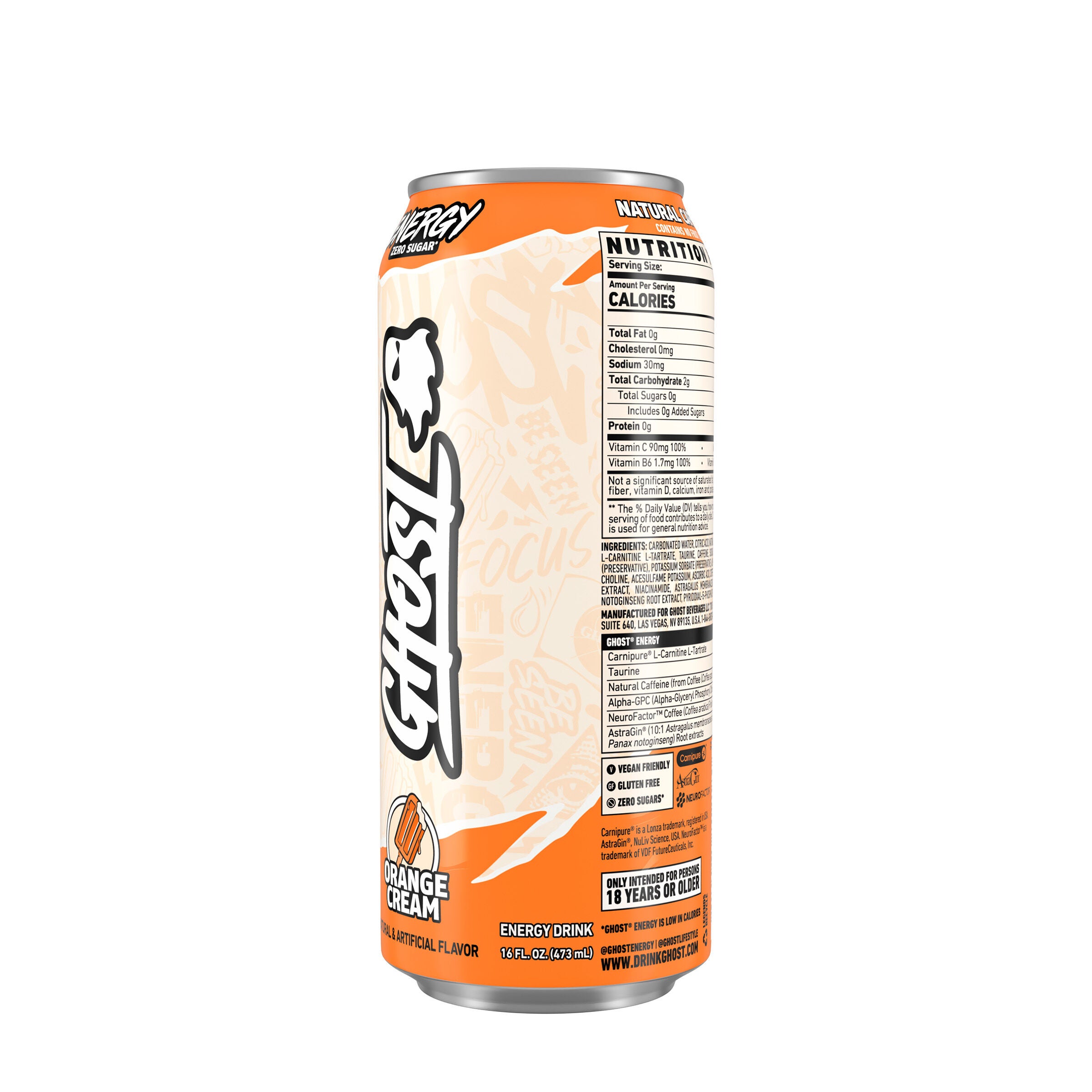 Energy Drink - Orange Cream - 16oz. (12 Cans) Orange Cream | GNC