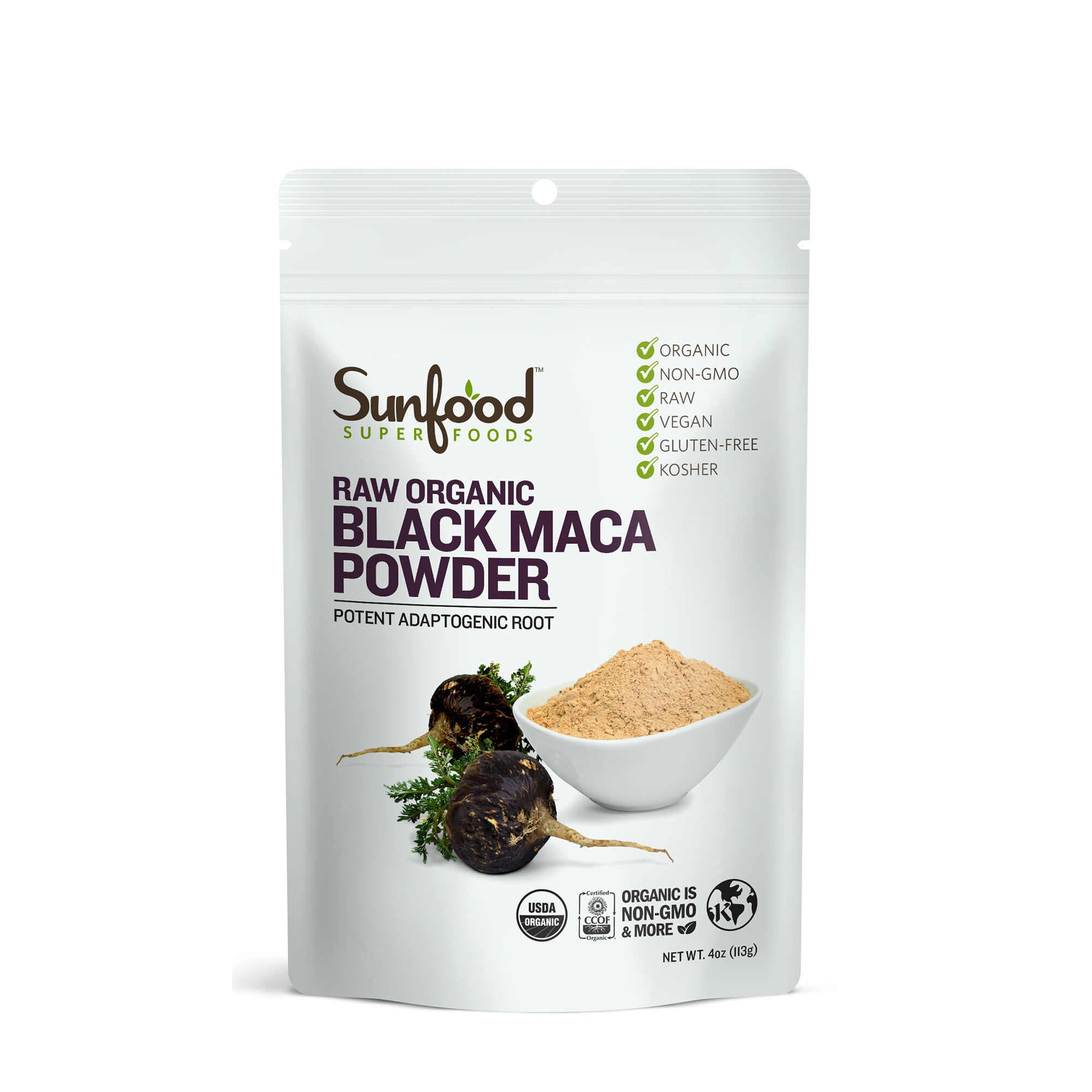 Raw Organic Black Maca Powder. 
