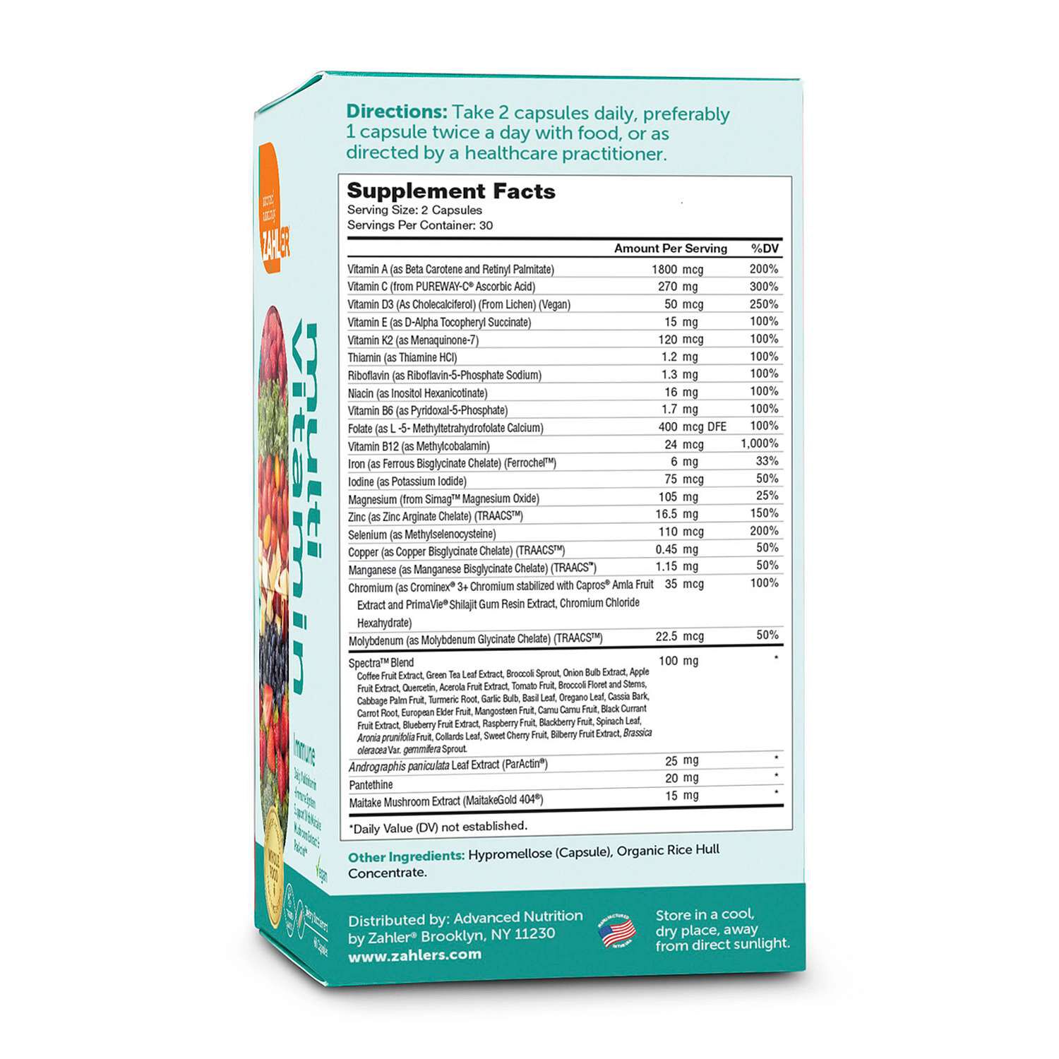 Multi Vitamin + Immune System Support - 60 Capsules (30 Servings)  | GNC