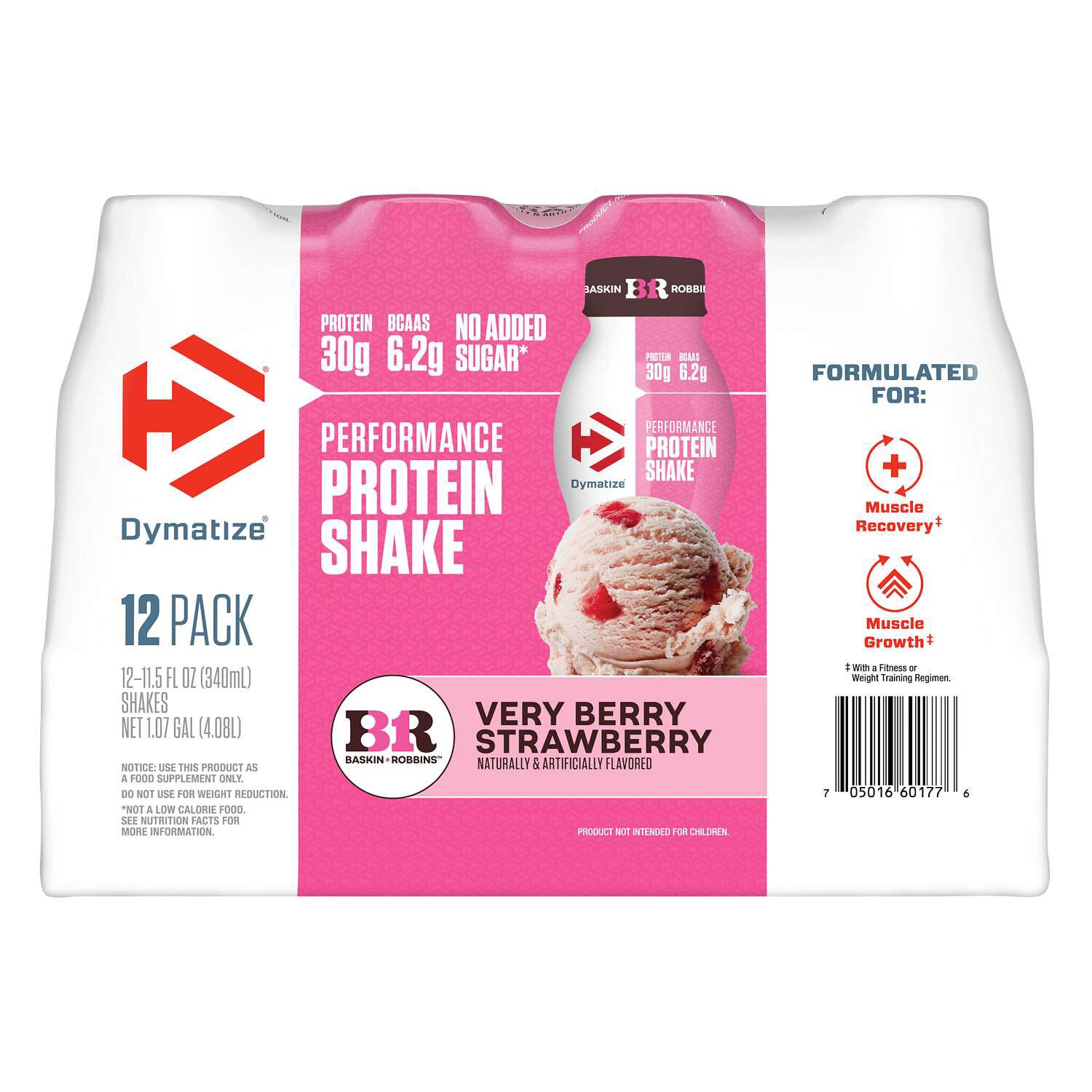 Performance Protein Shake RTD - Baskin Robbins&trade; Very Berry Strawberry (12 Bottles)  | GNC