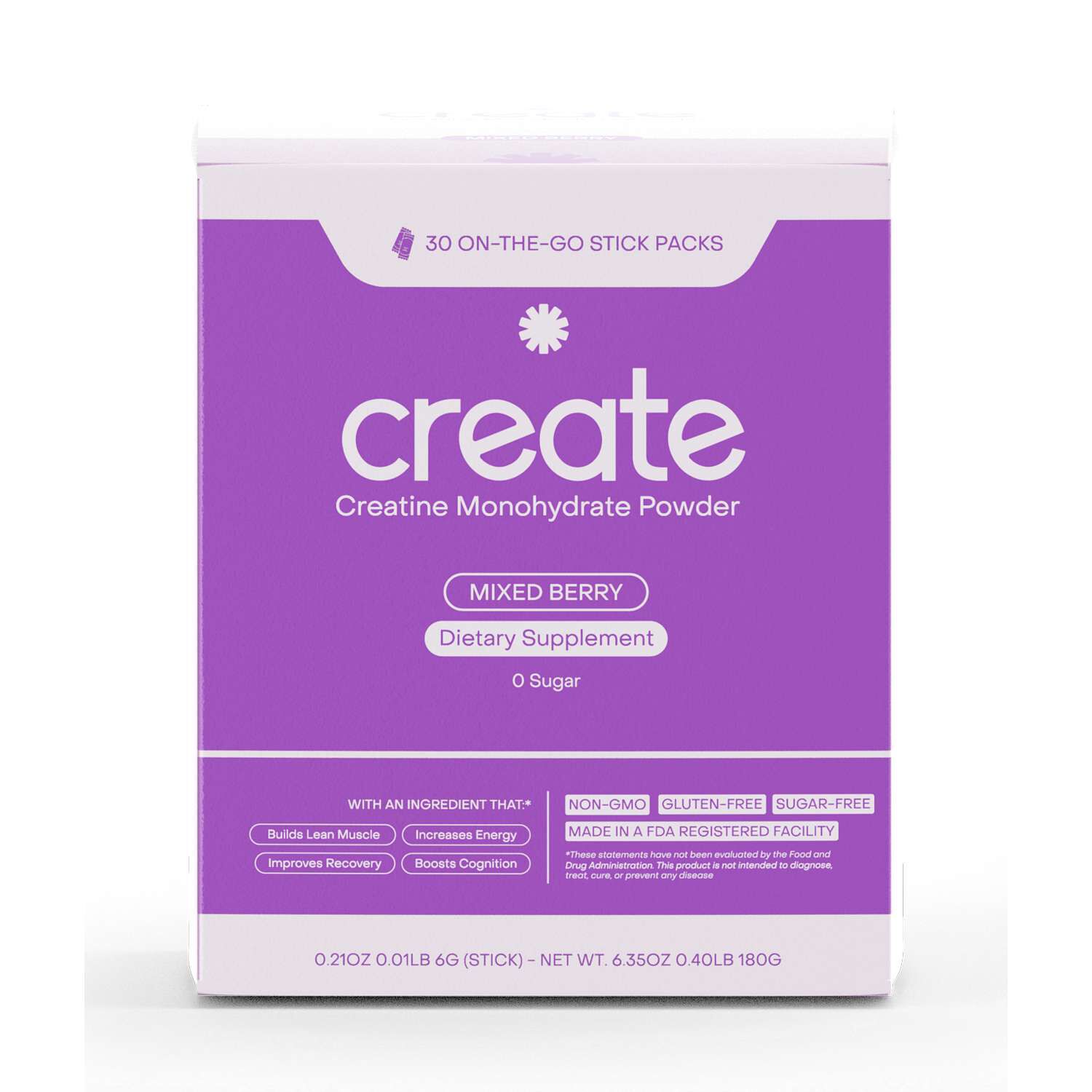 Creatine Monohydrate On-The-Go Stick Packs - Mixed Berry (30 Stick Packs)