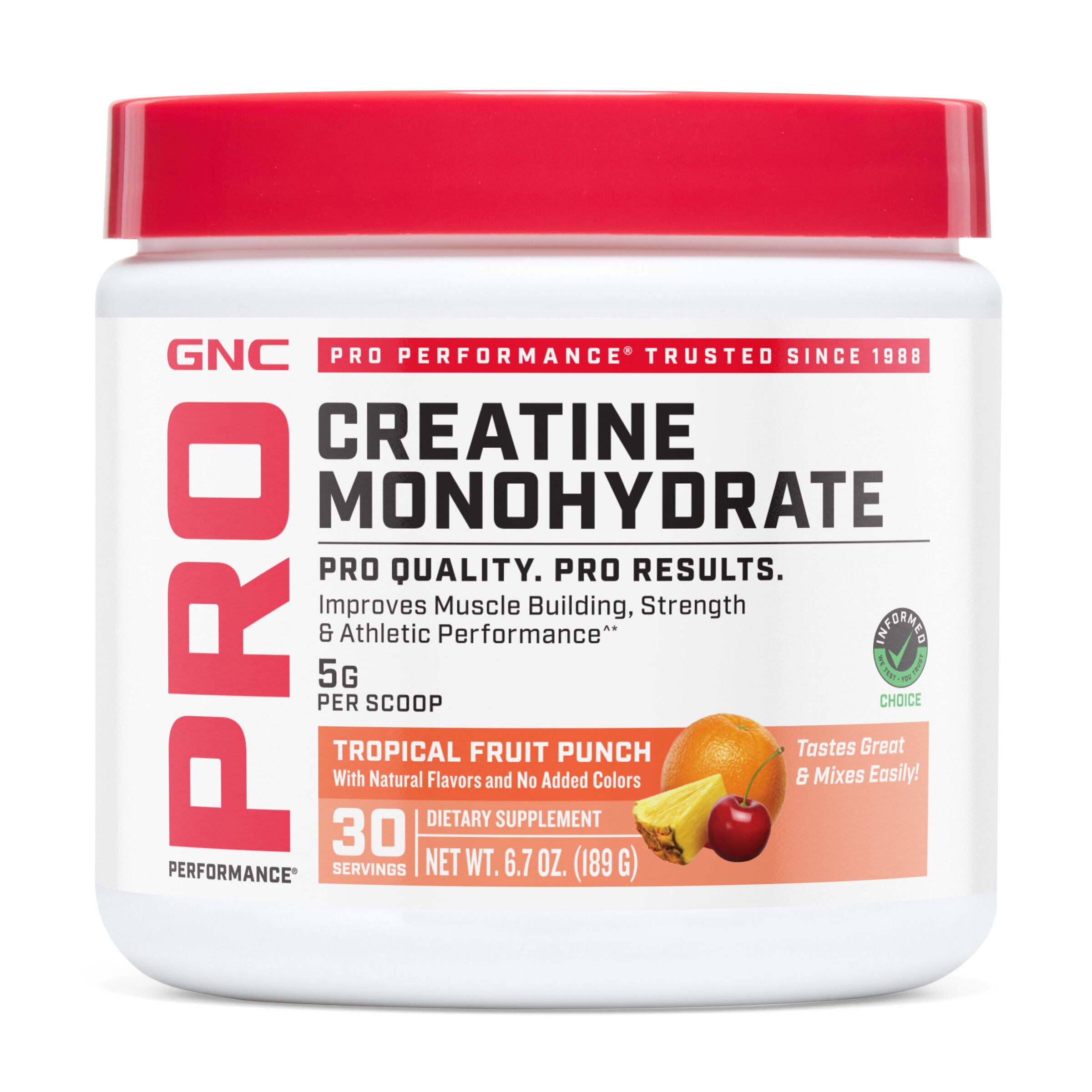 Creatine Monohydrate - Tropical Punch (30 Servings)