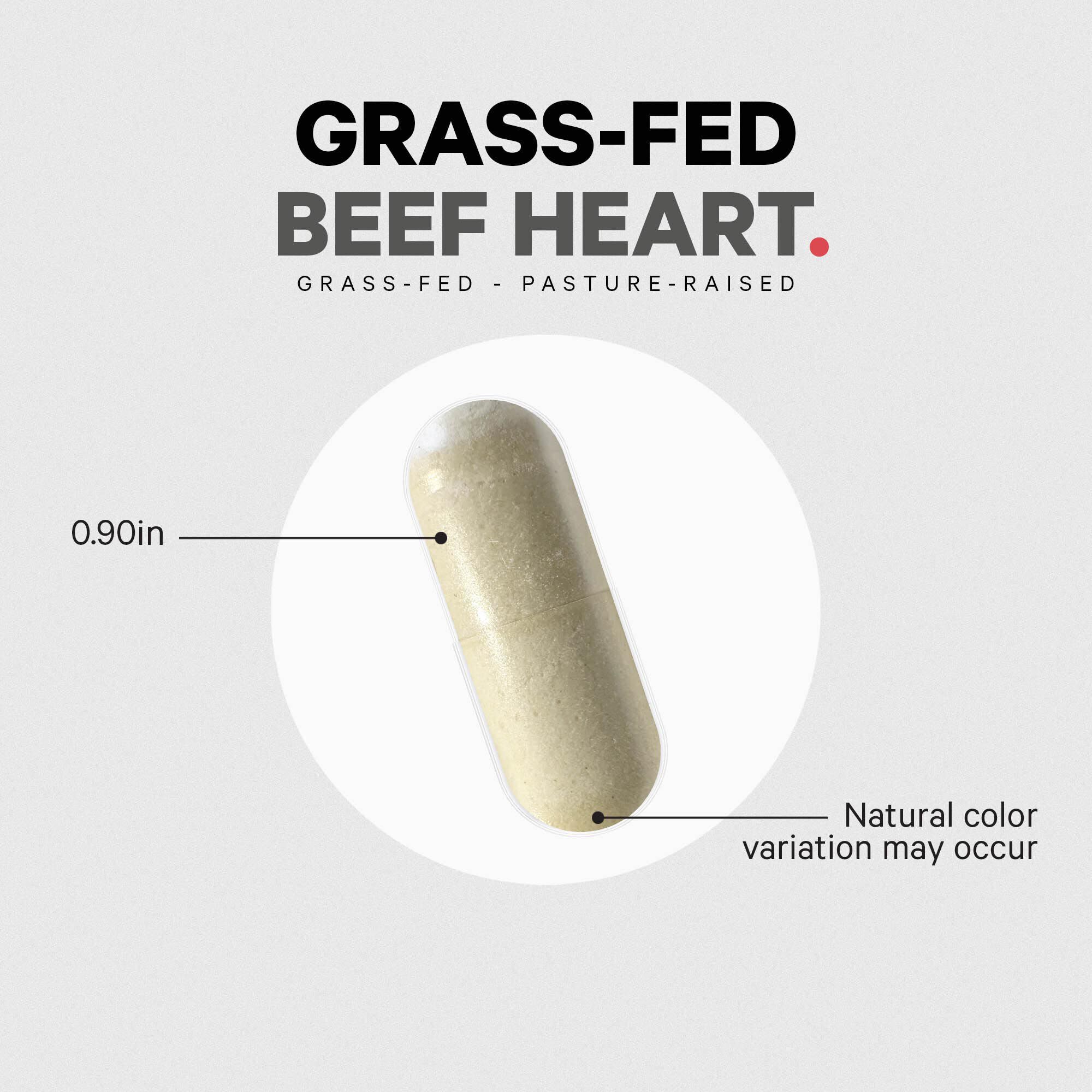 Grass Fed Beef Heart - 180 Capsules (60 Servings)  | GNC