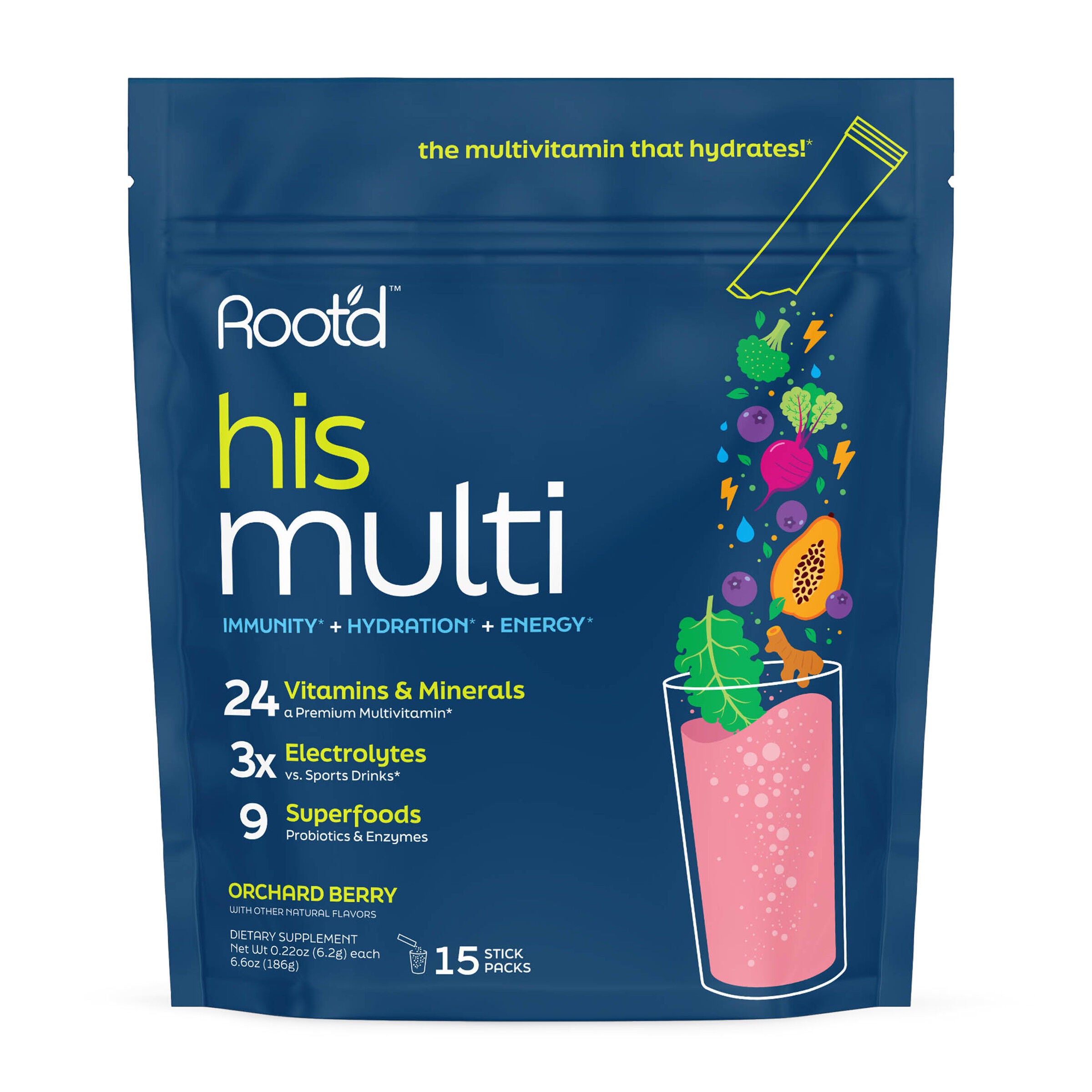His Multi - Orchard Berry (15 Packets)  | GNC