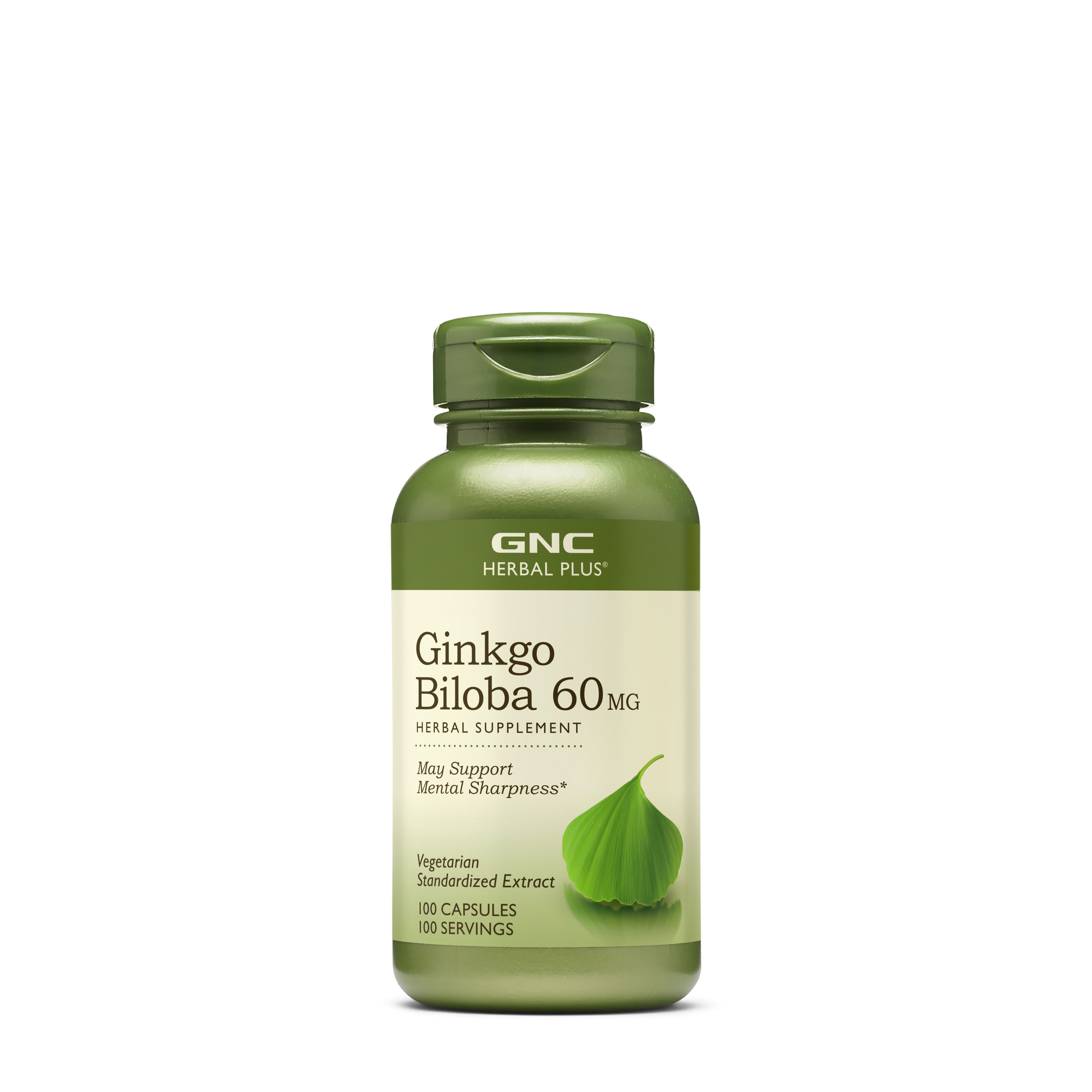 GNC Herbal Plus Ginkgo Biloba 60Mg - 100 Capsules (100 Servings)