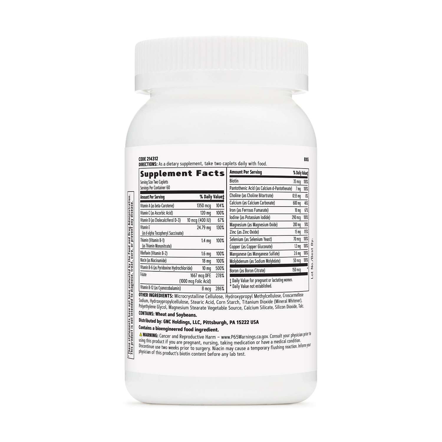 Prenatal Formula with Iron - 120 Caplets (60 Servings)  | GNC
