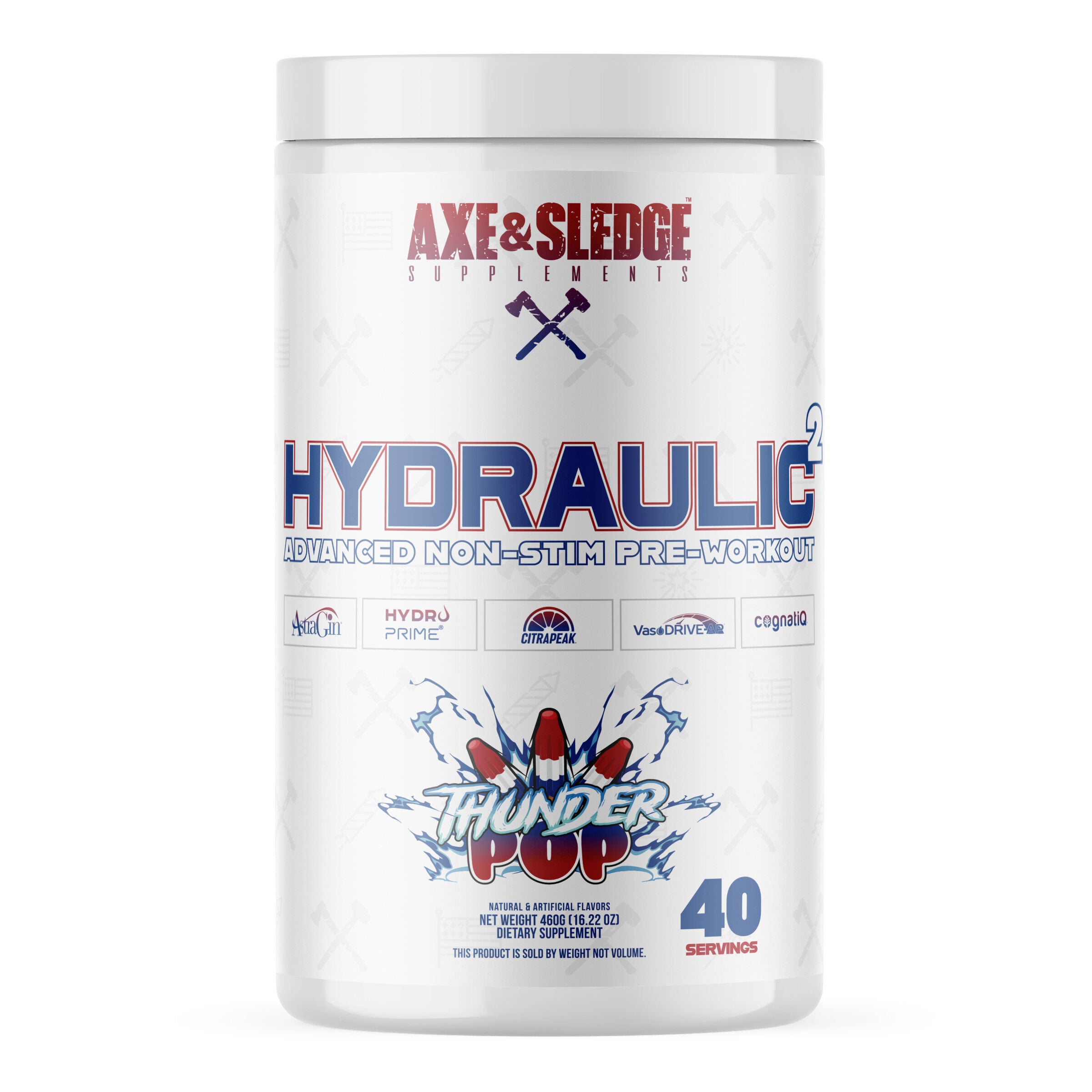 Axe & Sledge Supplements Hydraulic 2 Non-Stim Pre-Workout - Thunder Pop (40 Servings)
