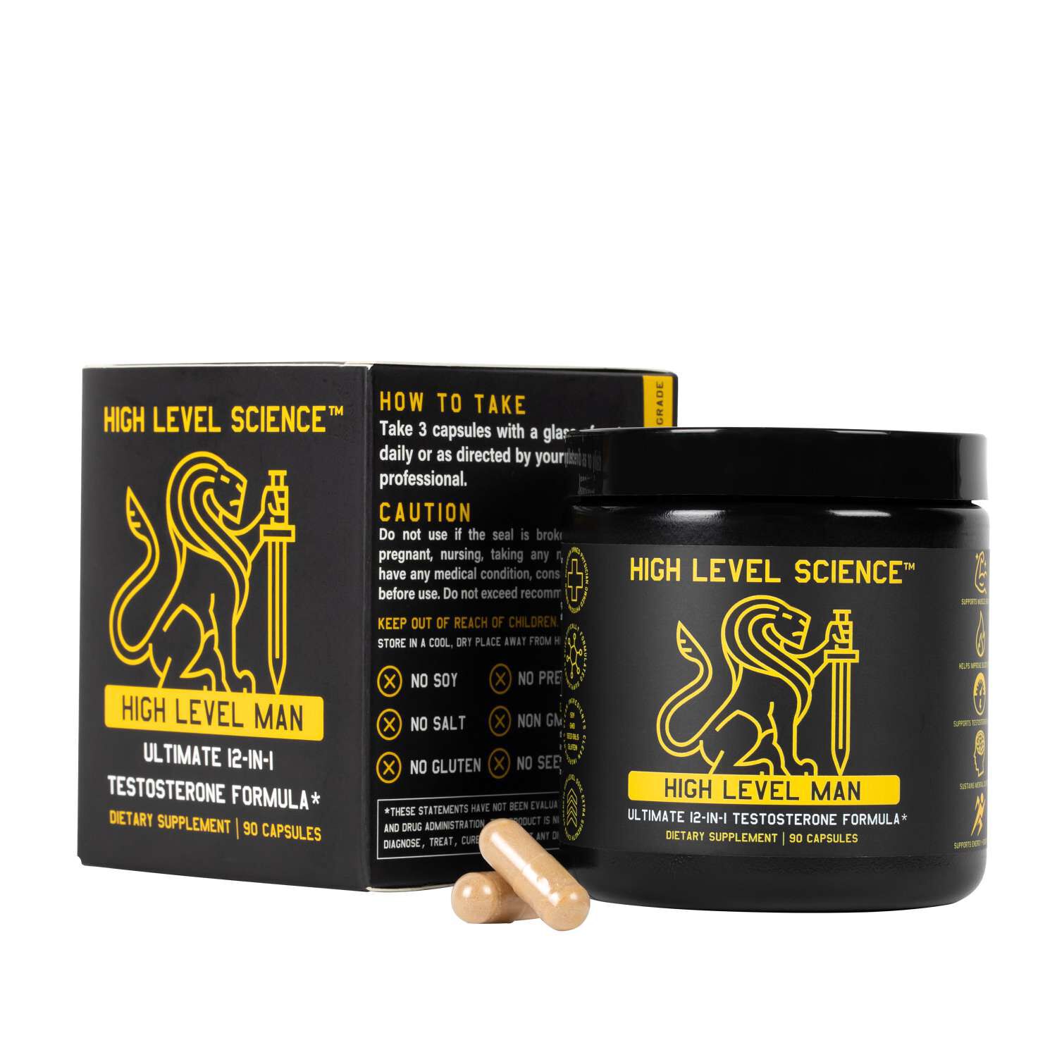 High Level Man Ultimate Testosterone Supplement 30 Servings  | GNC