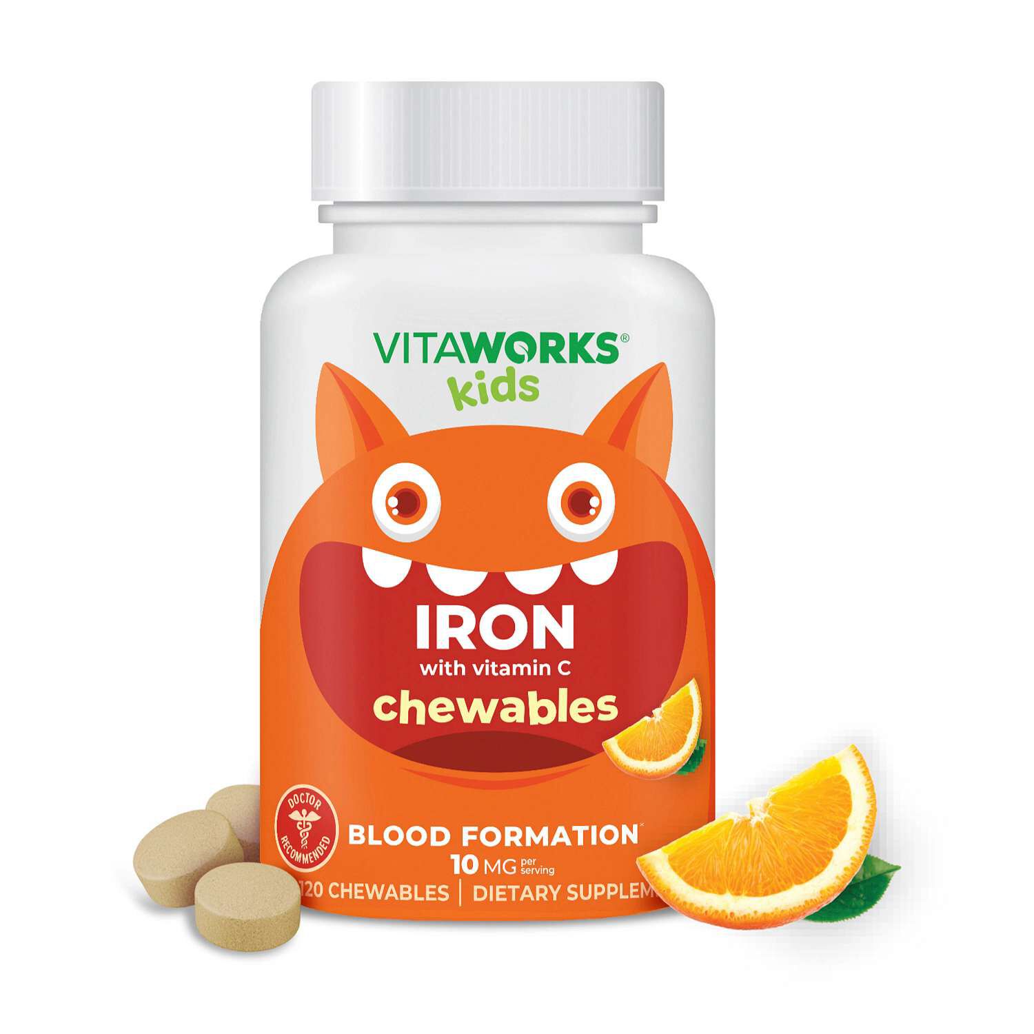 Kids Iron with Vitamin C 10mg - 120 Chewables (60 Servings)  | GNC