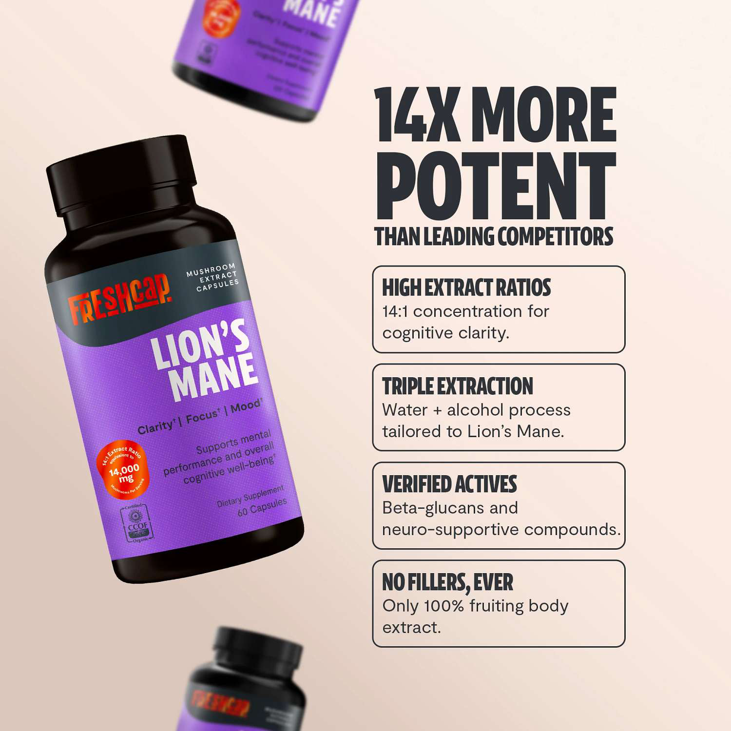 Lion's Mane - 60 Capsules (30 Servings)  | GNC