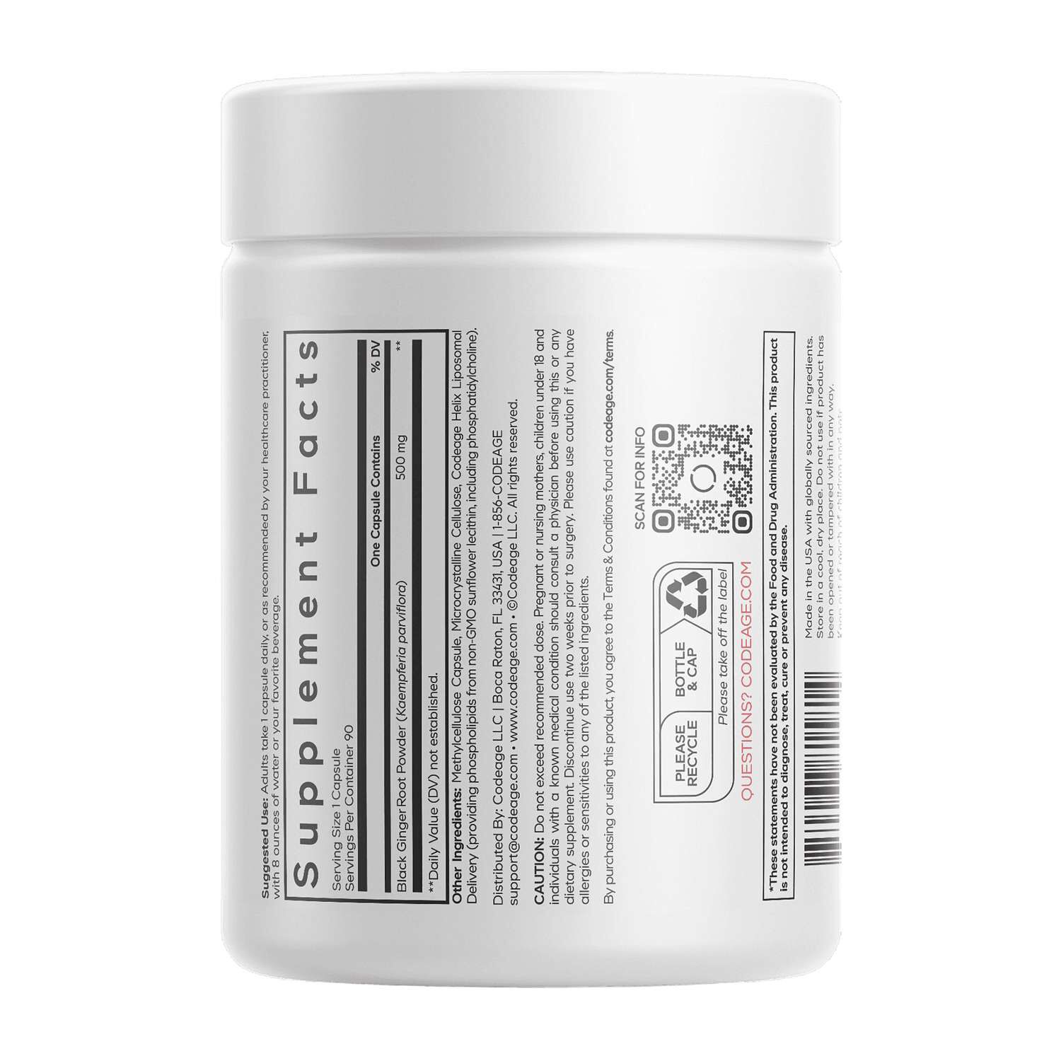 Liposomal Black Ginger - 90 Vegetable Capsules (90 Servings)