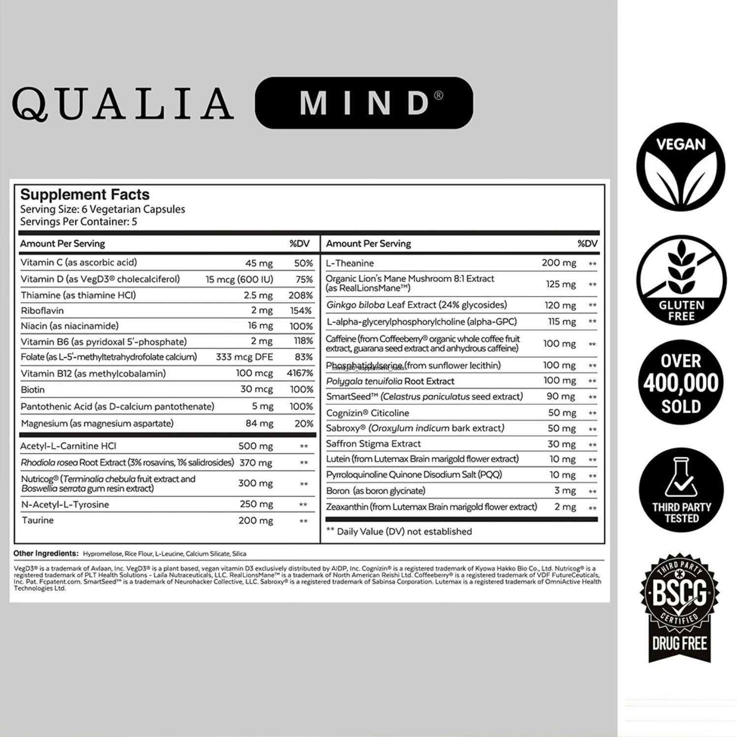 Qualia Mind 2.0 - 30 Capsules (5 Servings)  | GNC