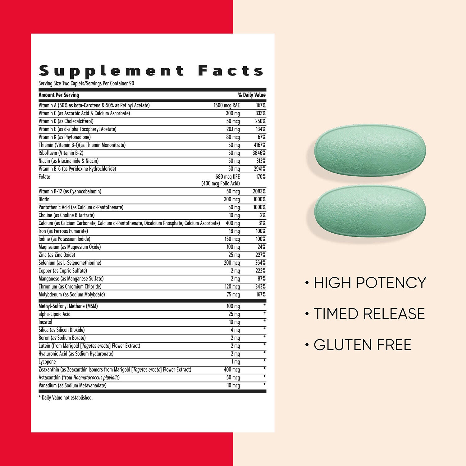 Active Multivitamin - 180 Caplets (90 Servings)  | GNC