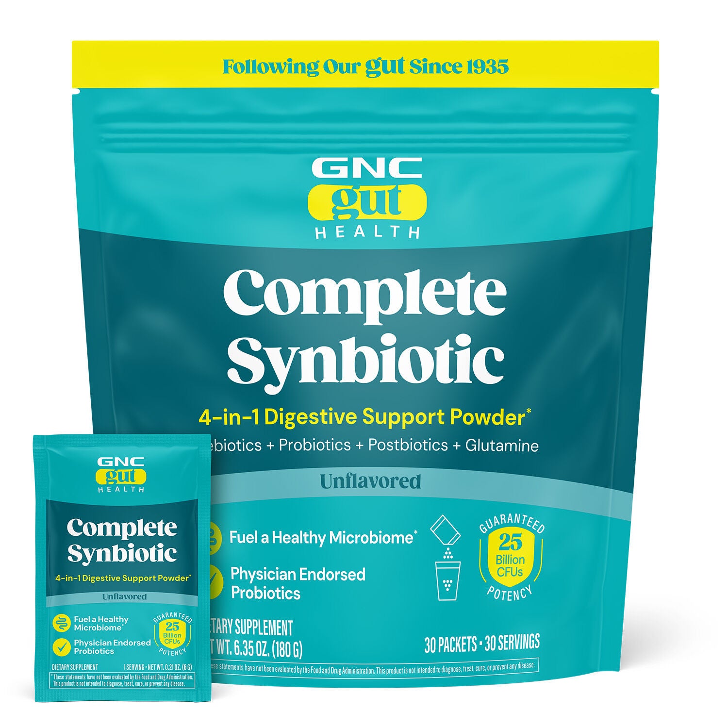 Complete Synbiotic 4-in-1 Digestive Support Powder - 30 Packets (30 Servings) | GNC