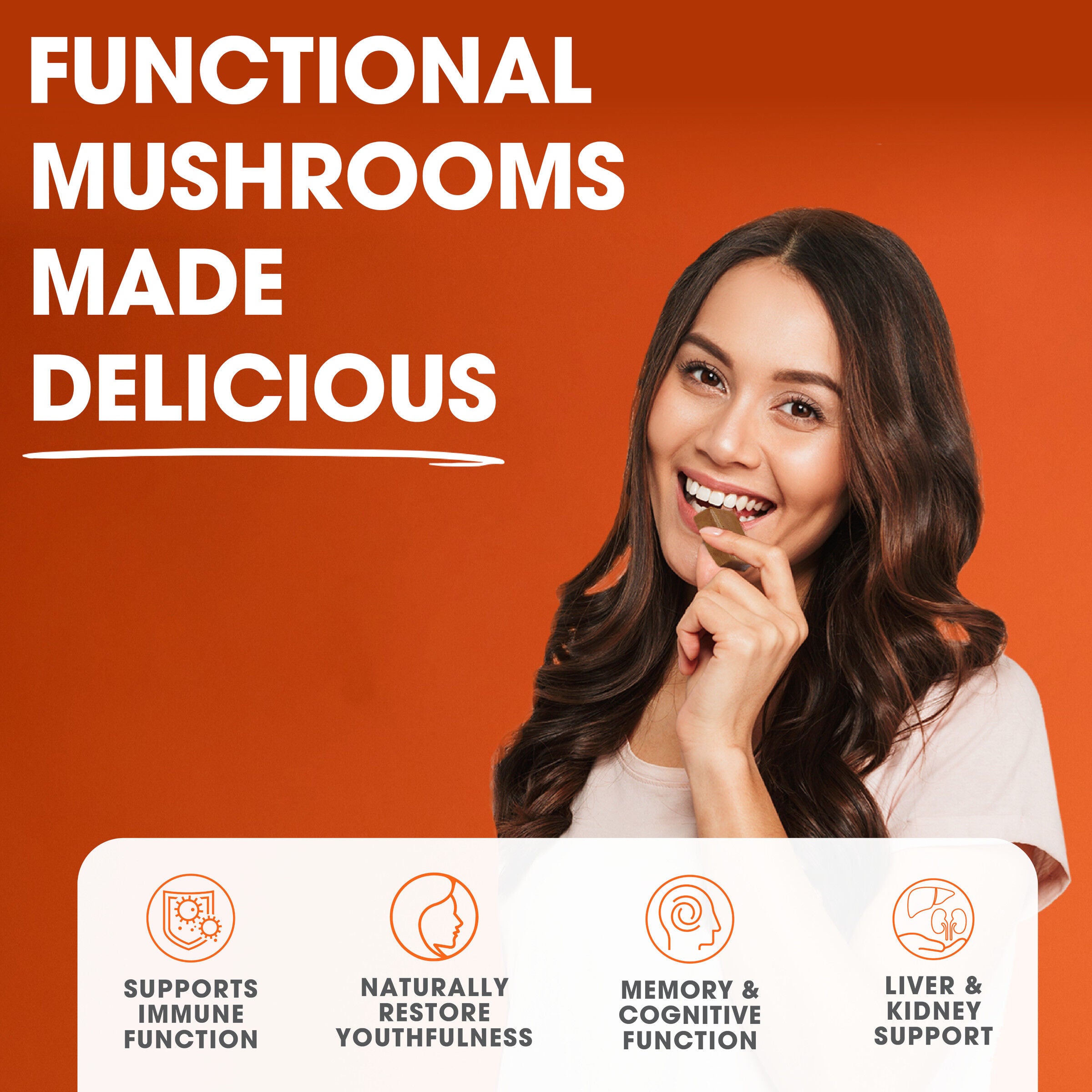 Genius Mushroom Chews - Butter Toffee - 60 Chews (60 Servings)  | GNC
