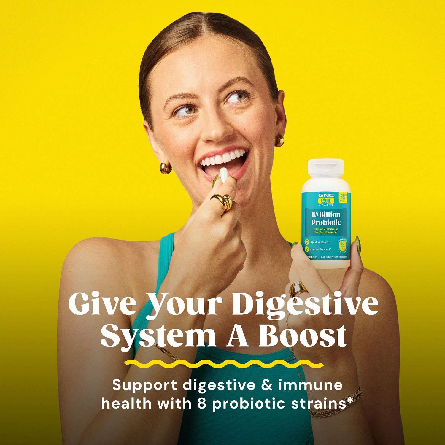 Gut Health 10 Billion Probiotic - 90 Vegetarian Capsules (90 Servings)