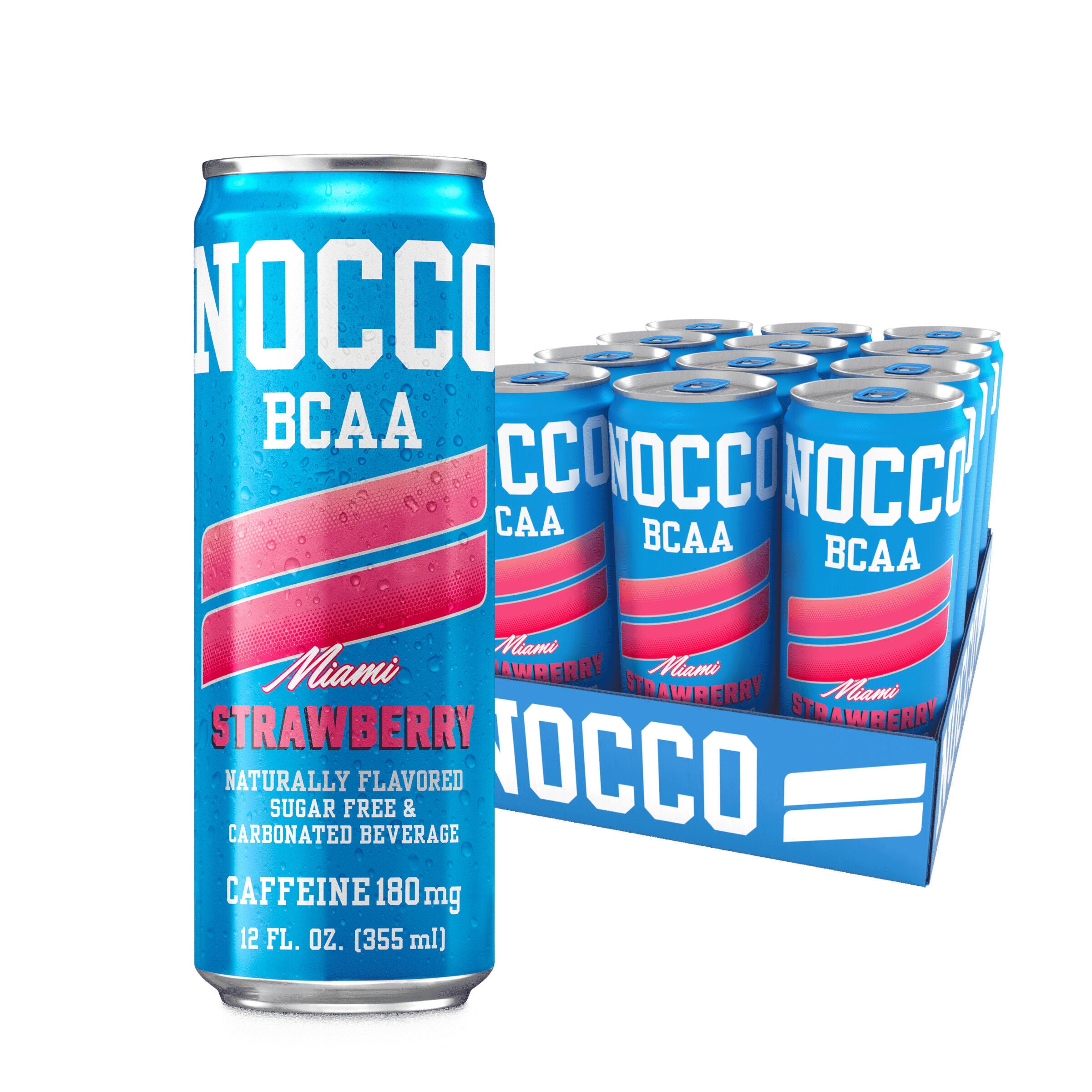 BCAA Drink - Miami Strawberry - 12 fl oz &#40;12 Cans&#41; Miami Strawberry | GNC