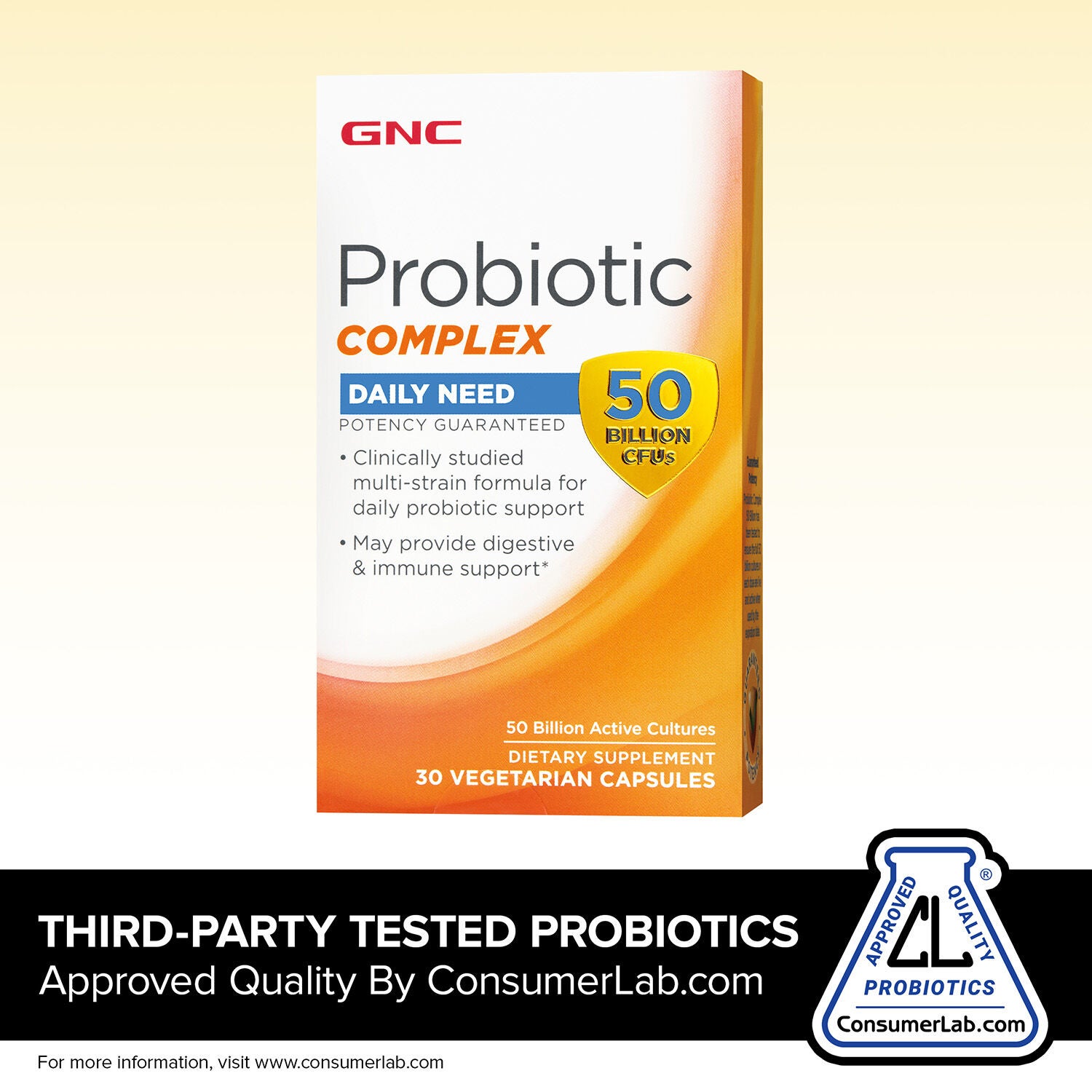 Probiotic Complex Daily Need 50 Billion CFUs - 30 Capsules (30 Servings)  | GNC