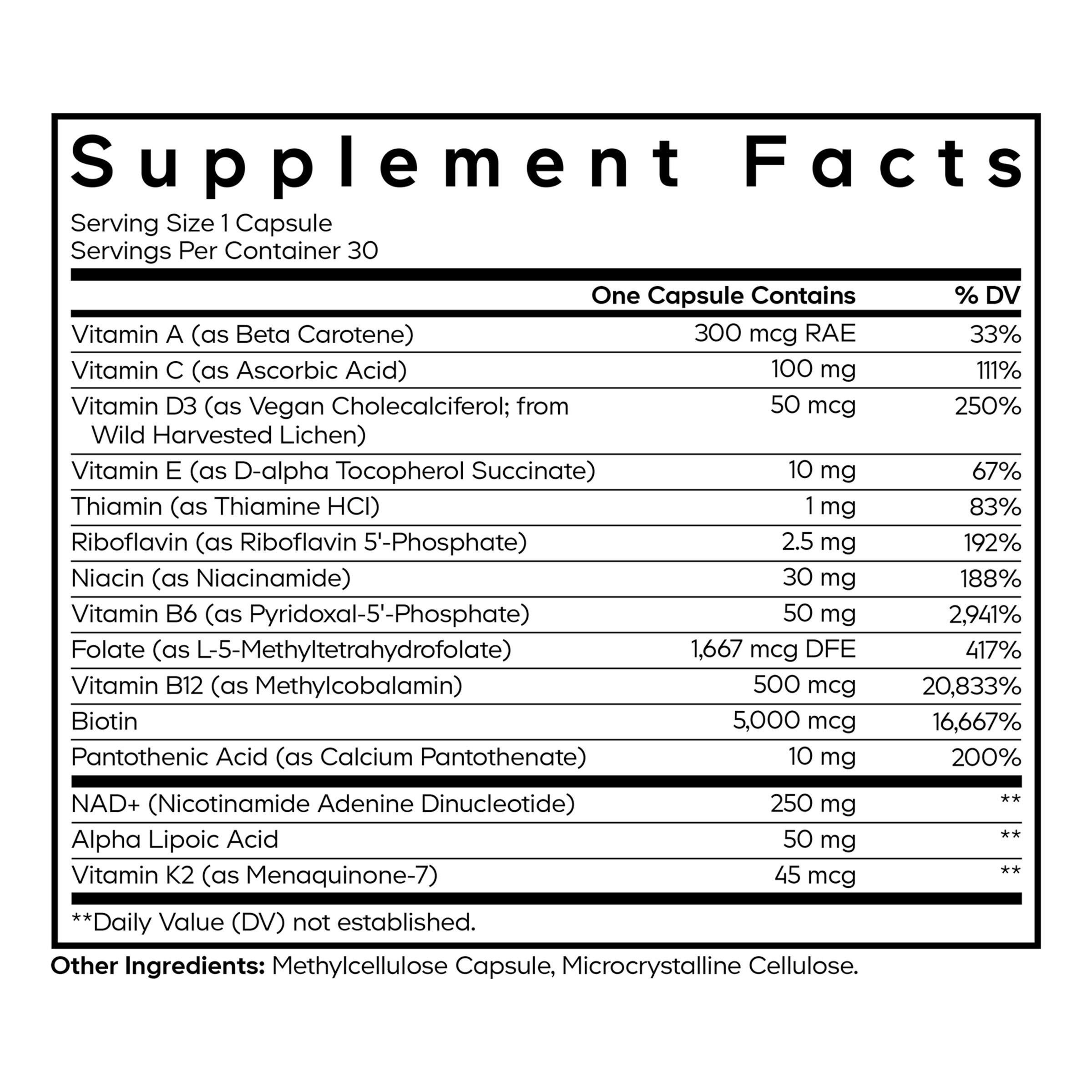 Multivitamin NAD - 30 Capsules (30 Servings)  | GNC