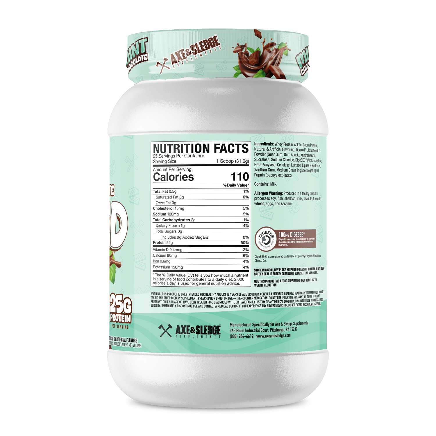 Farm Fed 100% Whey Protein Isolate - Mint Chocolate (25 Servings)