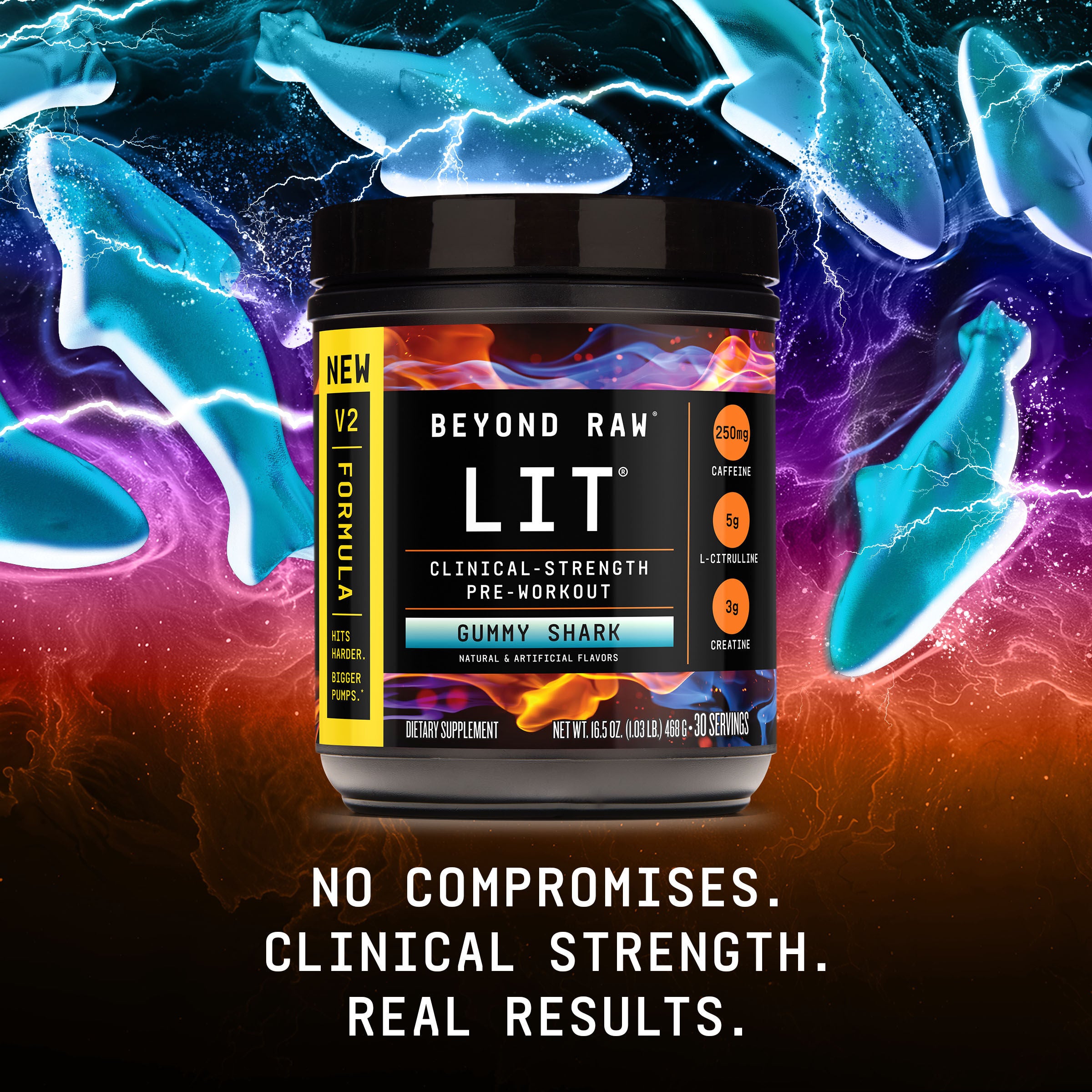 TikTok LIT V2 Pre-Workout - Gummy Shark (30 Servings) Gummy Shark | GNC