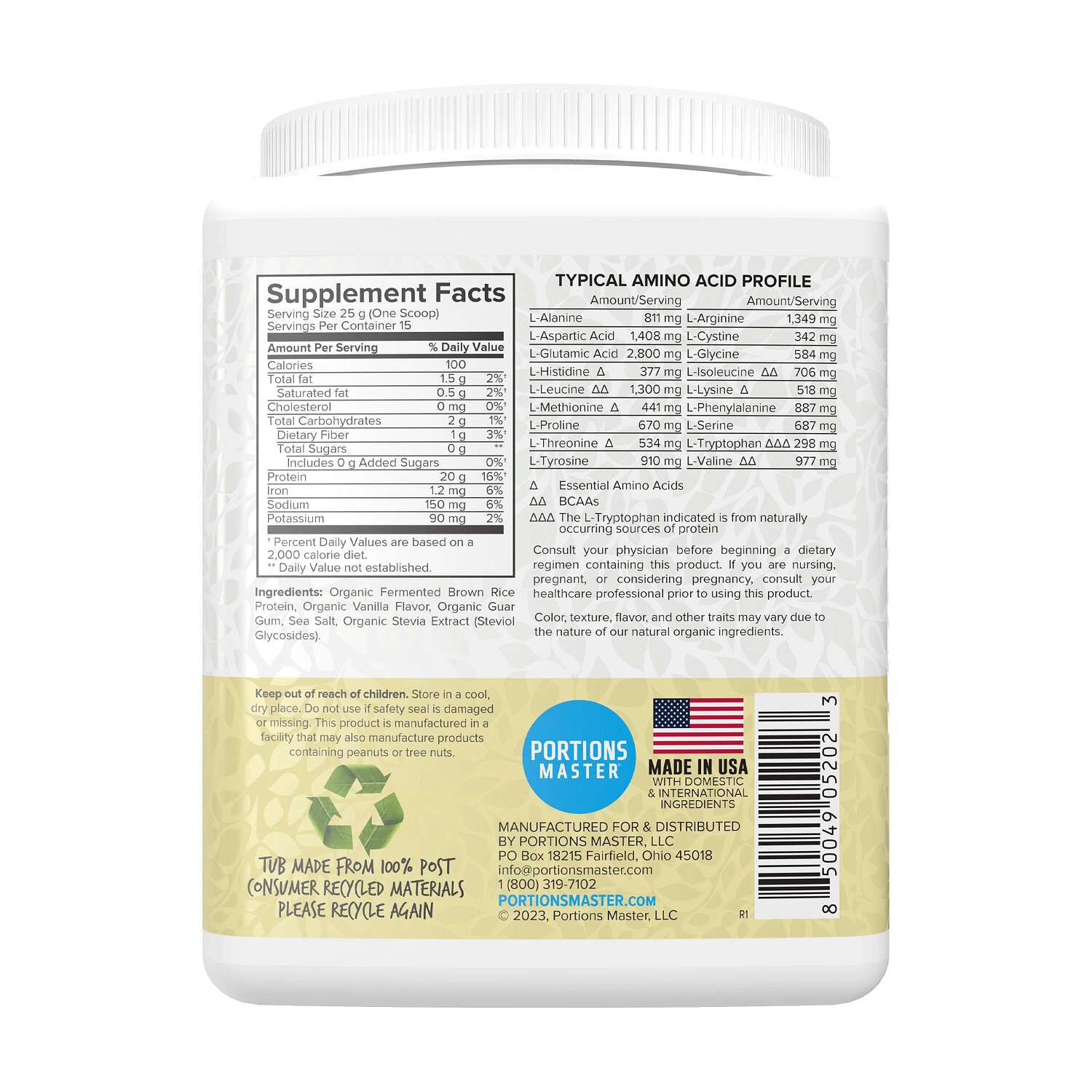 Vegan Plant Protein - Vanilla (15 Servings)  | GNC
