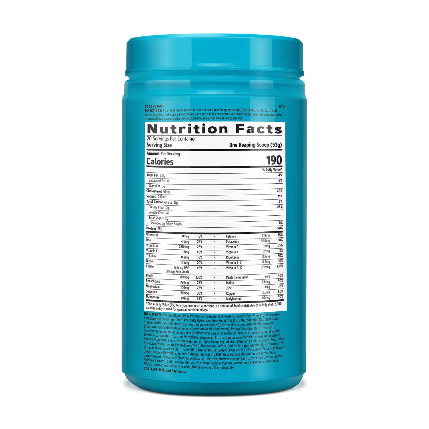 GNC Total Lean Lean Shake + Slimvance® Non Stim - Chocolate ...