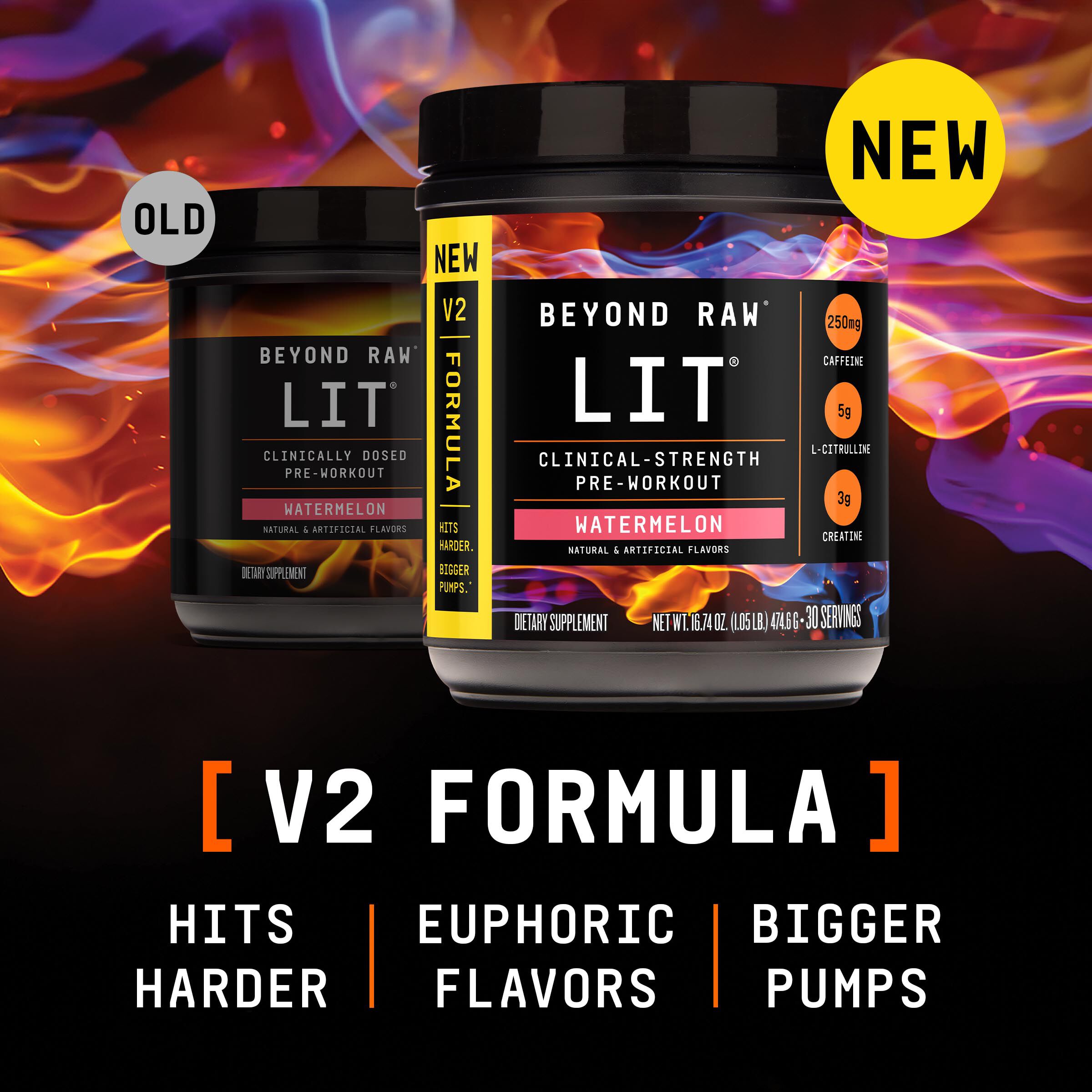 Beyond Raw® - LIT V2 Pre-Workout - Watermelon (30 Servings) | GNC