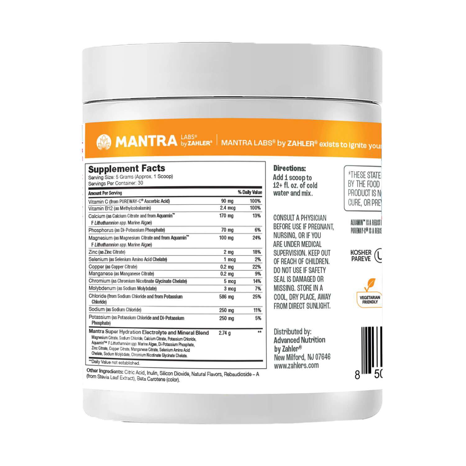 Mantra Hydrate - Lemonade - 5.3 oz (30 Servings)