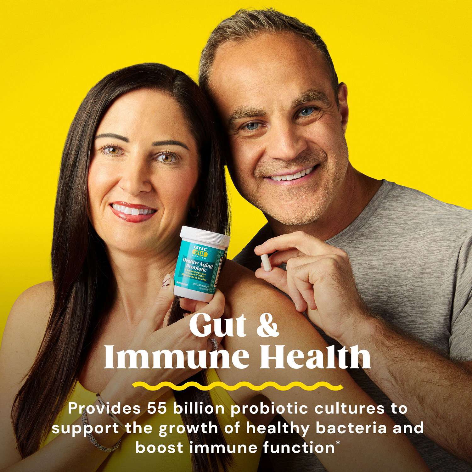 Gut Health Healthy Aging Probiotic - 55 Billion CFUs - 30 Capsules (30 Servings)  | GNC