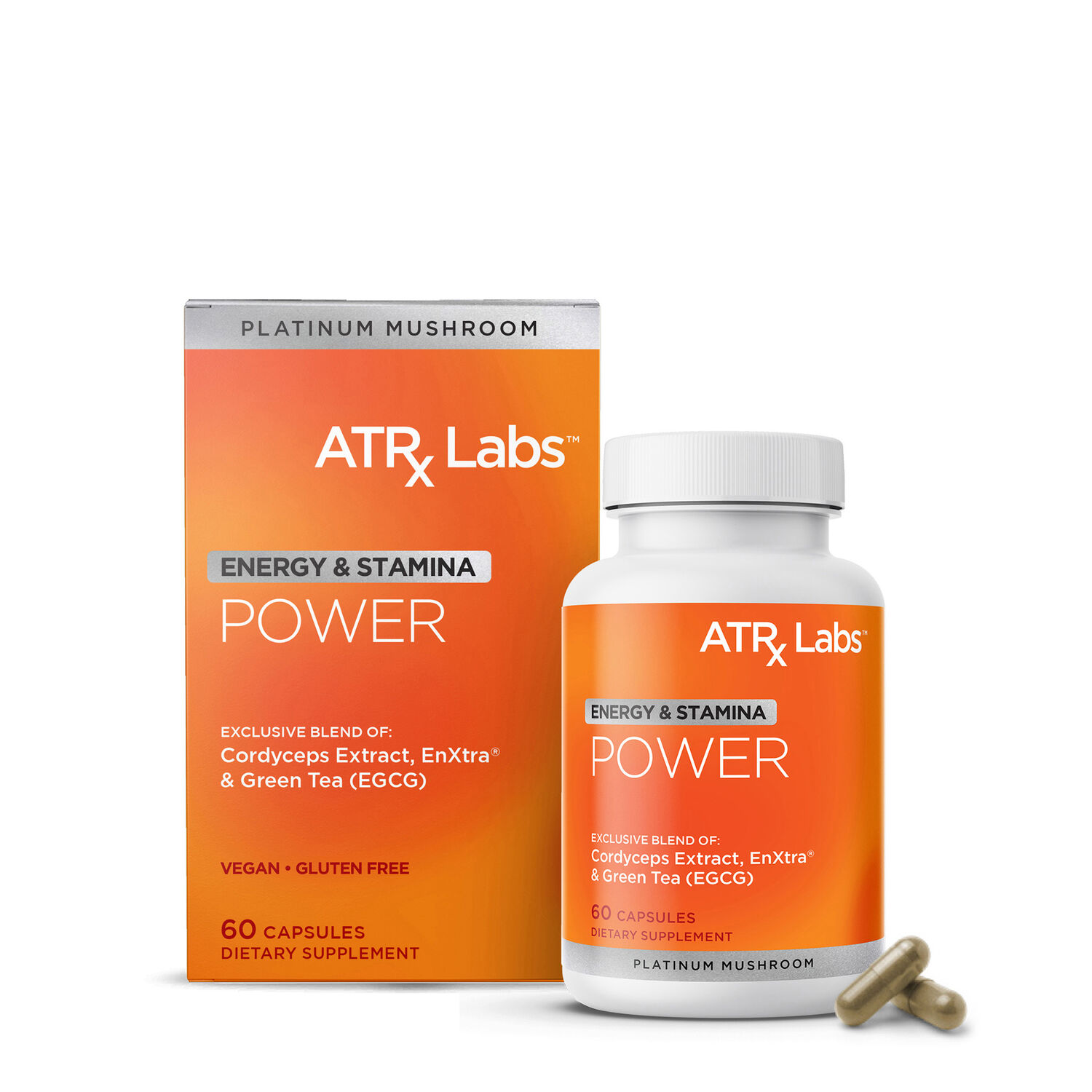 ATRx Labs Power Platinum Mushroom Vegan - 60 Capsules (30 Servings)