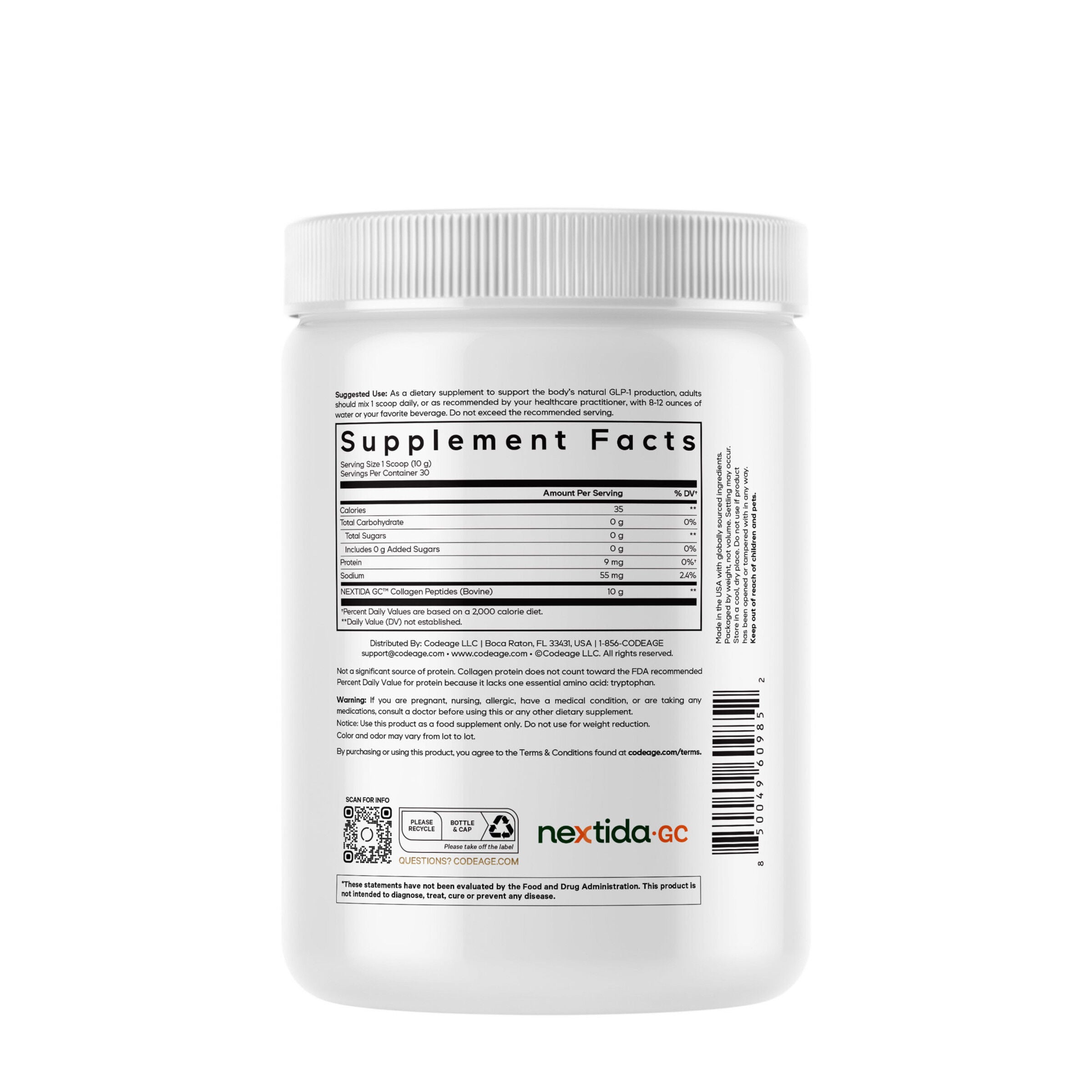 GLP-1 Collagen Peptides - Unflavored - 10.58 oz (30 Servings)  | GNC