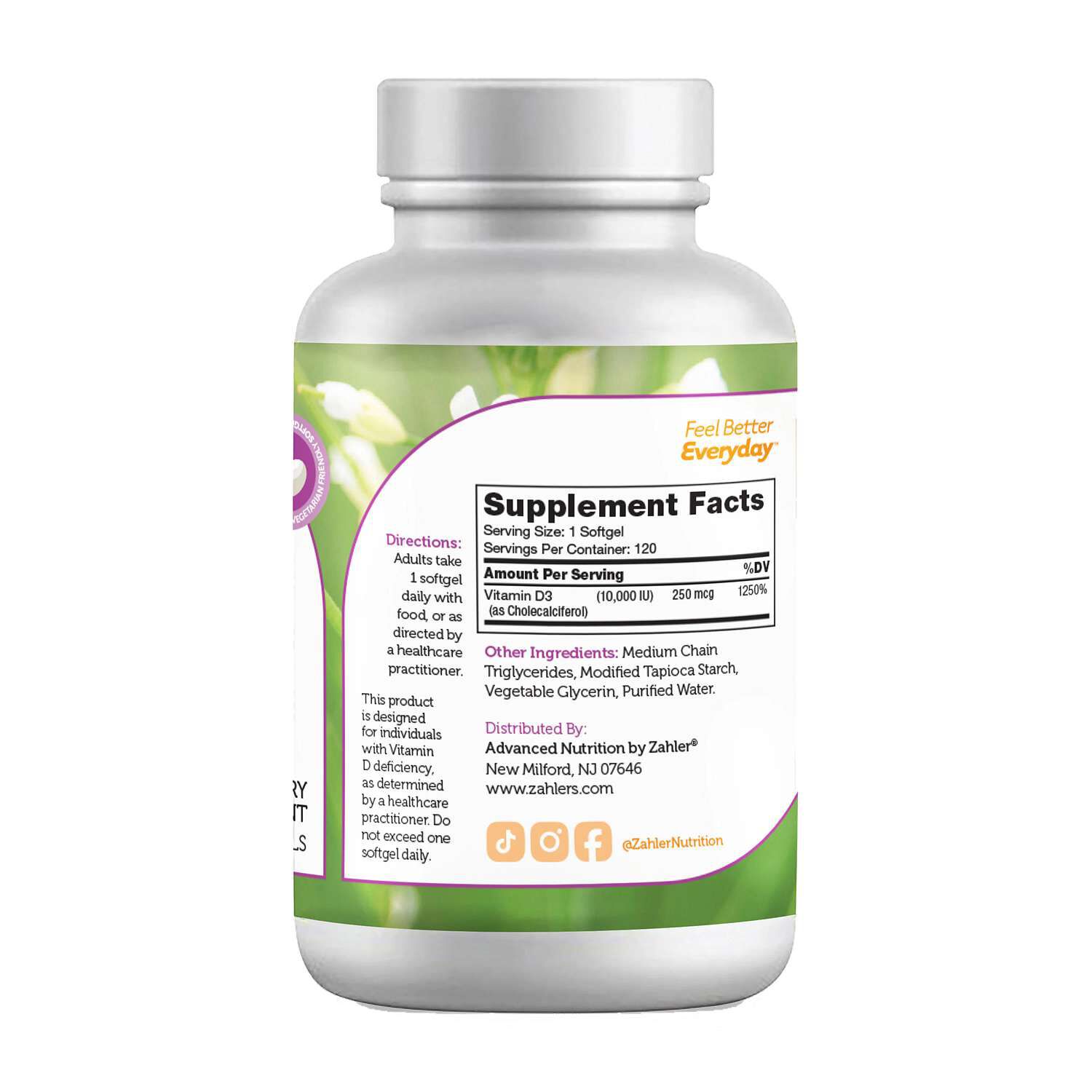 Vitamin D3 10000 IU - 120 Softgels (120 Servings)