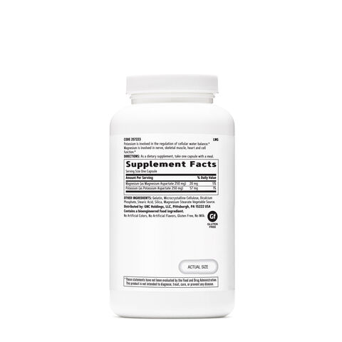 Potassium &amp; Magnesium Aspartate 250mg - 240 Capsules &#40;240 Servings&#41;  | GNC